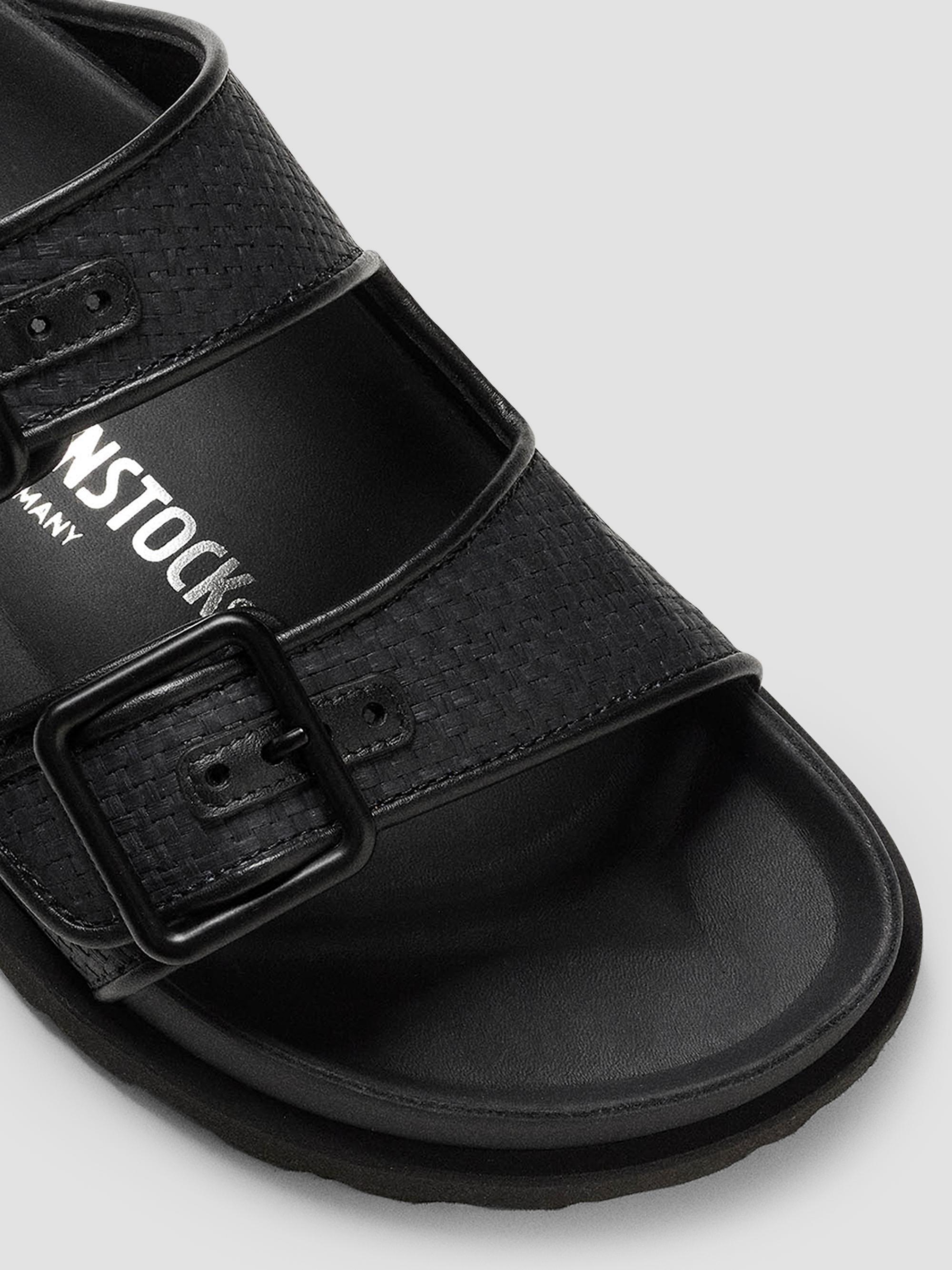 Birkenstock Arizona Raffia Dual-Buckle Slide Sandals | Saks Fifth