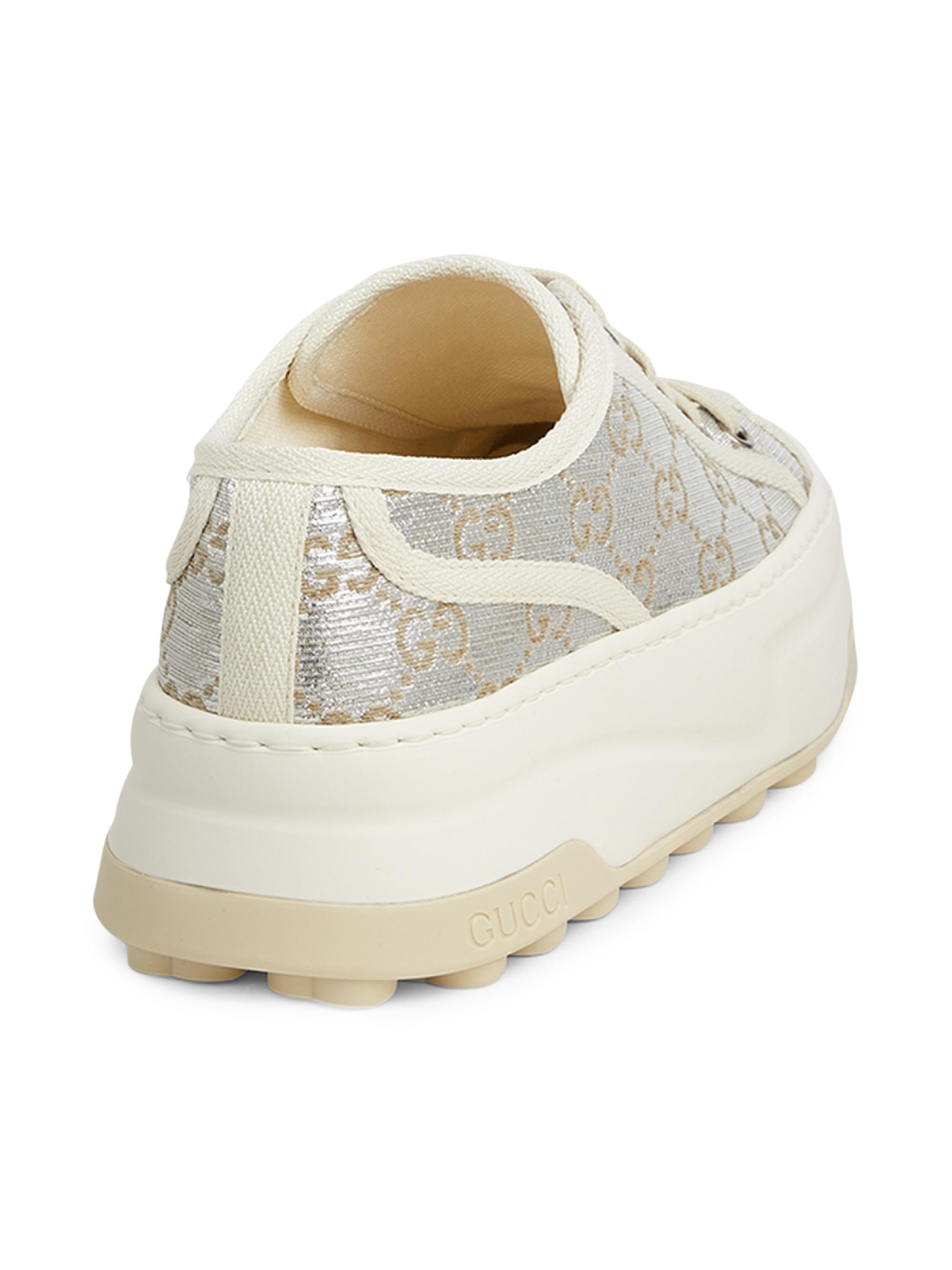 Gucci Tennis Treck GG Metallic Flatform Sneakers | Saks Fifth Avenue