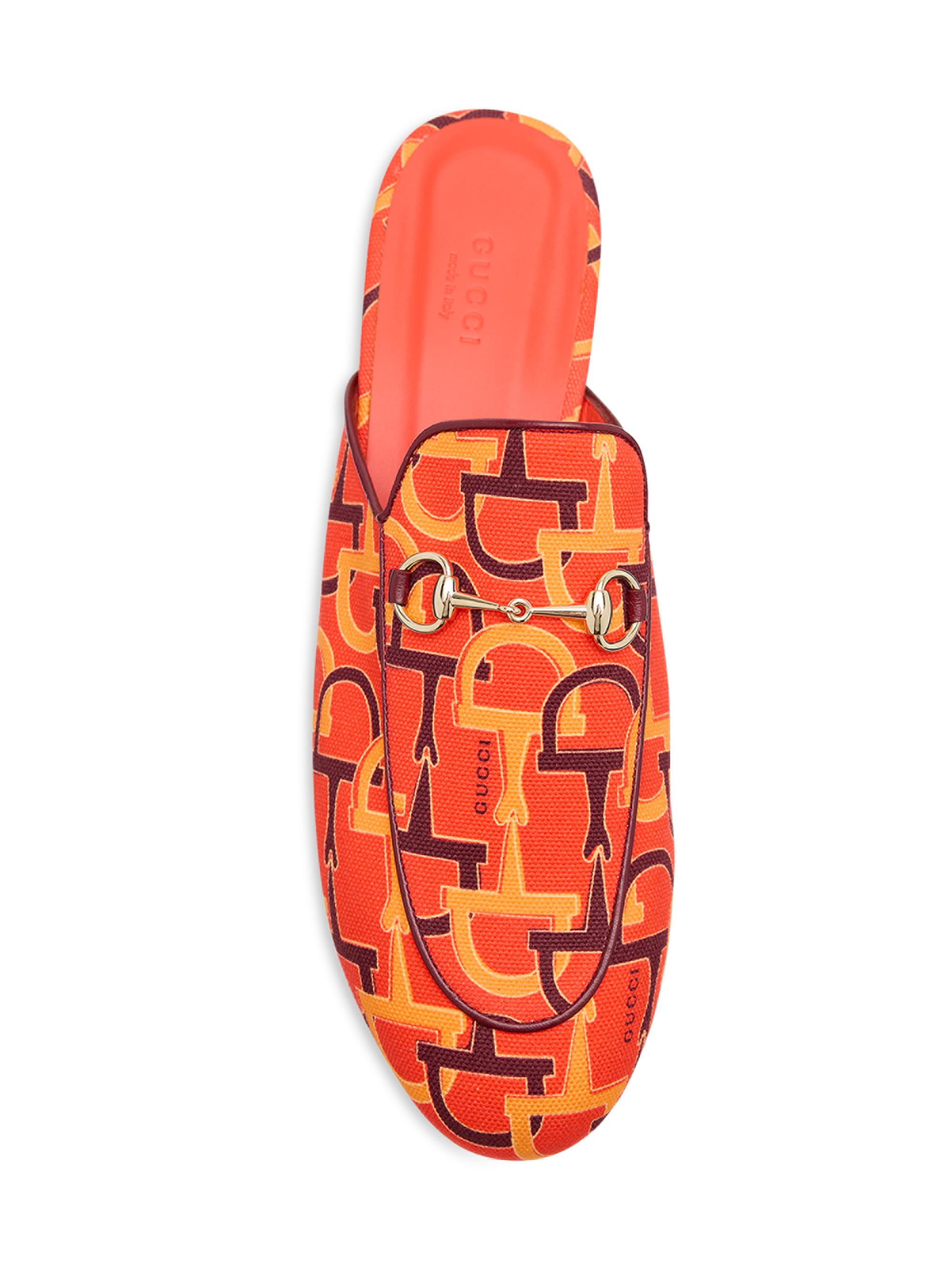 ゲ*ム様 【週末限定値下げ】 GUCCI プリンスタウンレッドチェック柄ファー付 Gucci Princetown Horsebit Print Loafer Mules | Saks Fifth Avenue