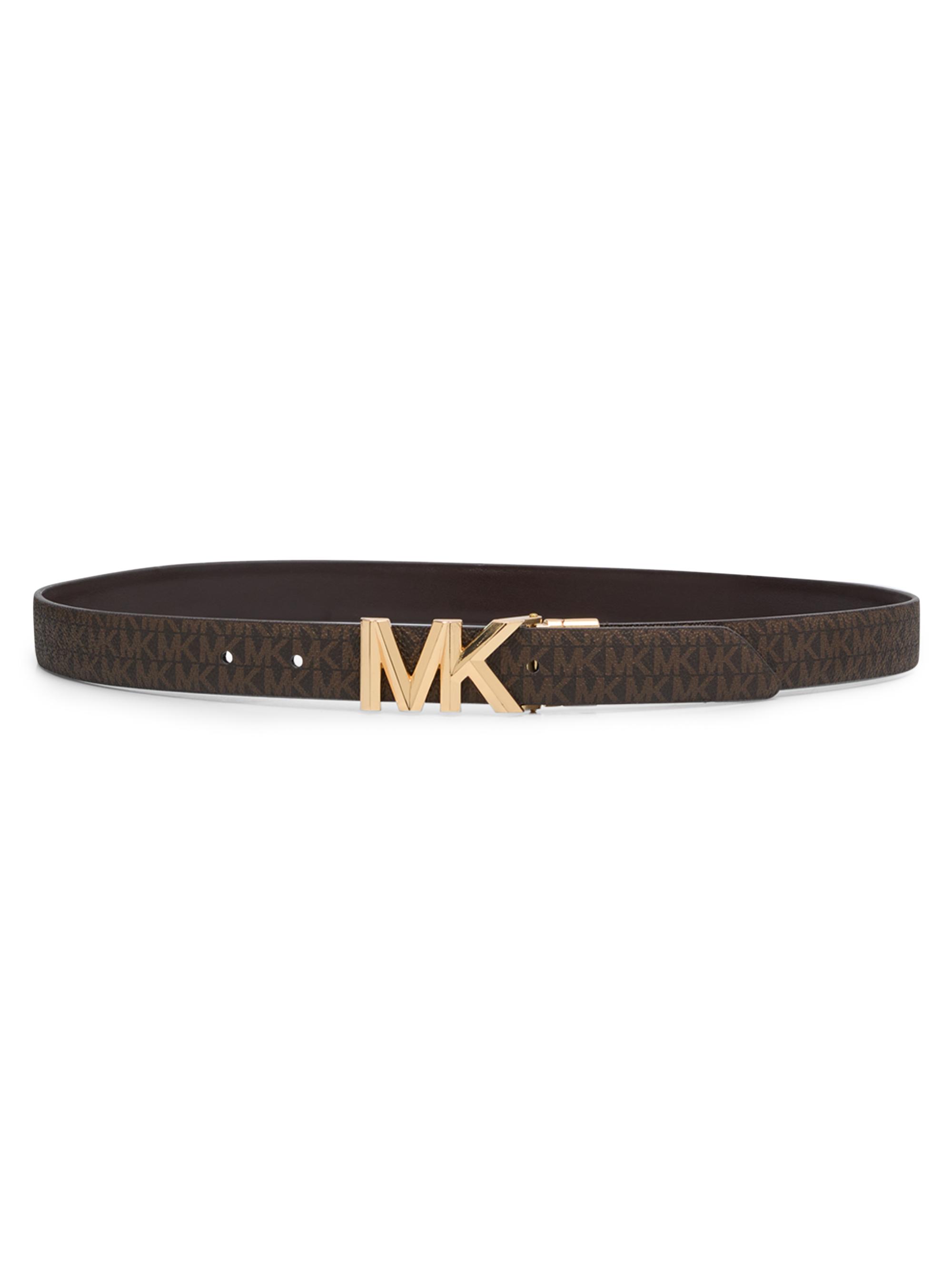 Michael Kors MK Logo Monogram Belt  Brown Medium MSRP $98 NEW Michael Kors Brown Synthetic Leather MK Logo | Mercari main image 3