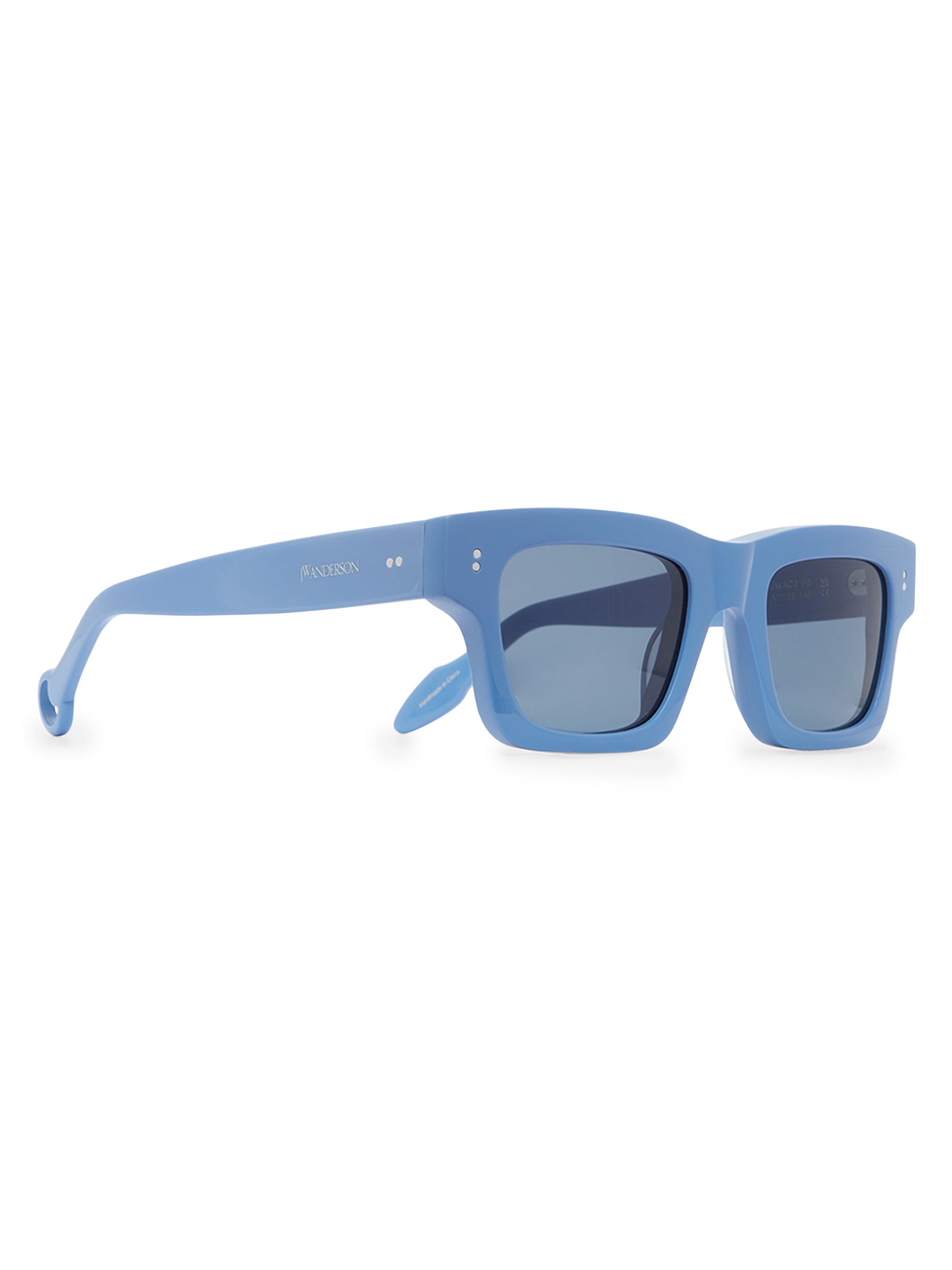 JW Anderson Women's 55MM Solid Lens Rectangle Sunglasses - Blue