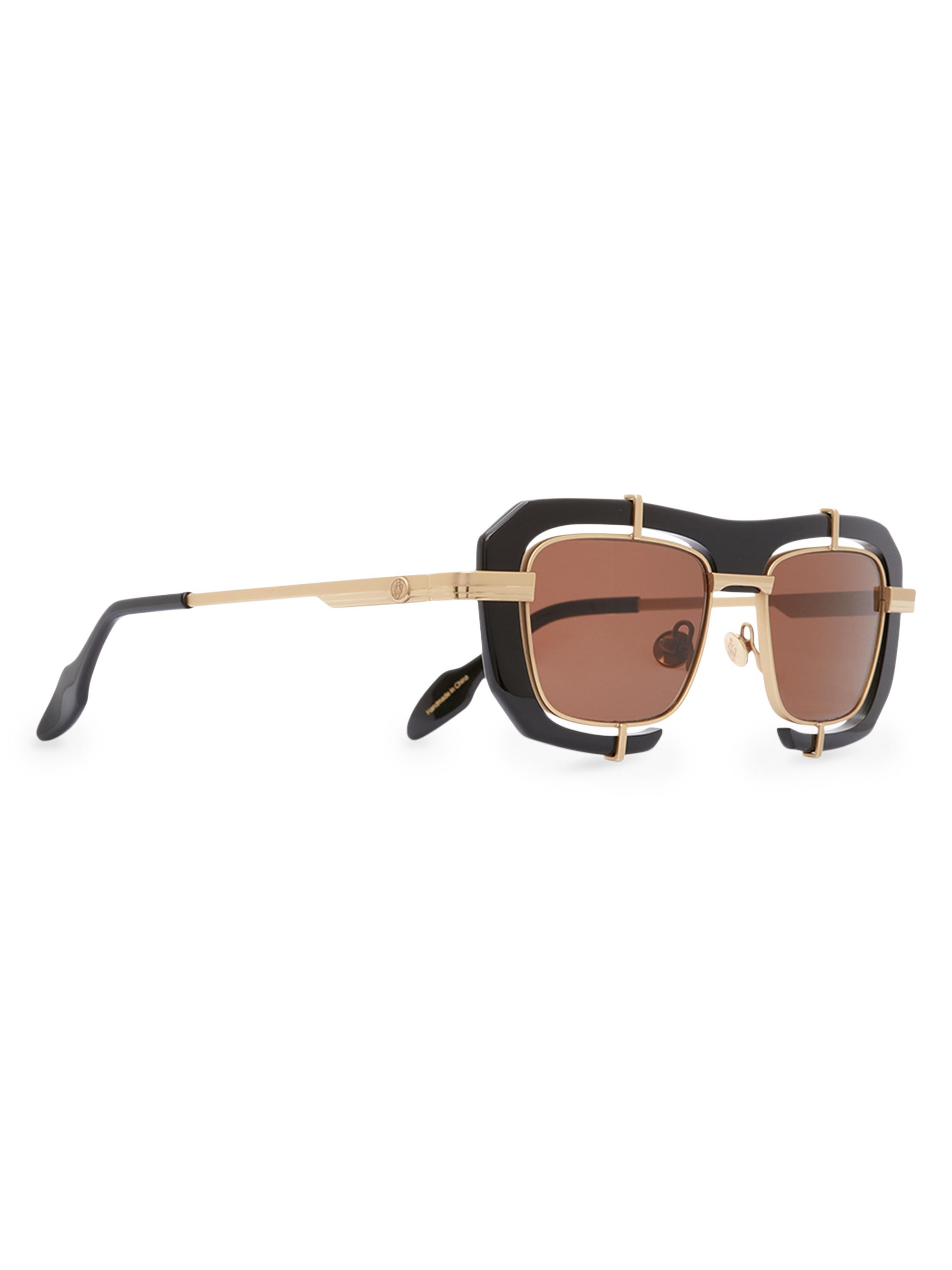 JW Anderson Women's 55MM Solid Lens Geometric Aviator Stainless Steel Sunglasses - Black