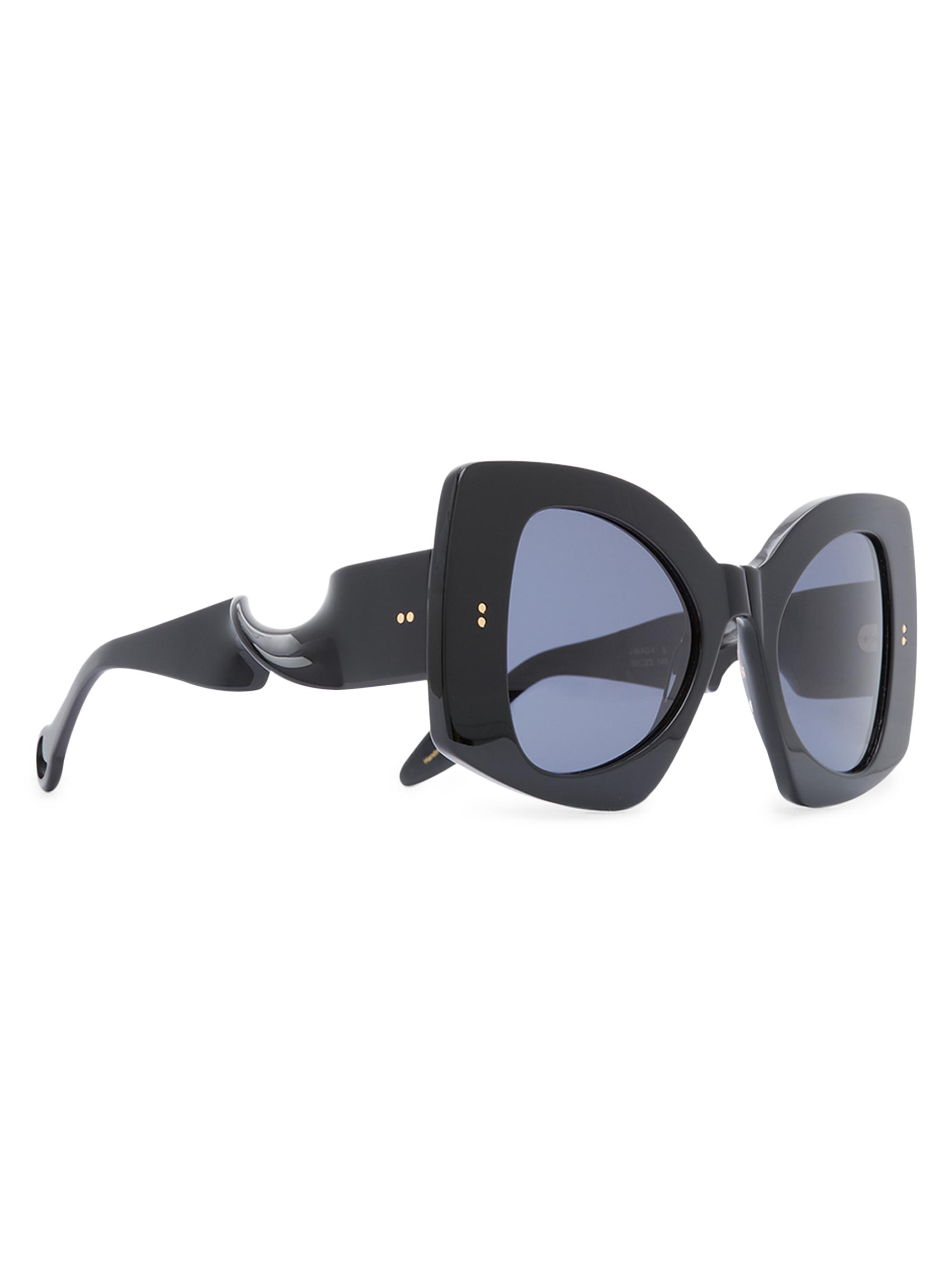 JW Anderson Women's 55MM Solid Lens Twister Butterfly Sunglasses - Black