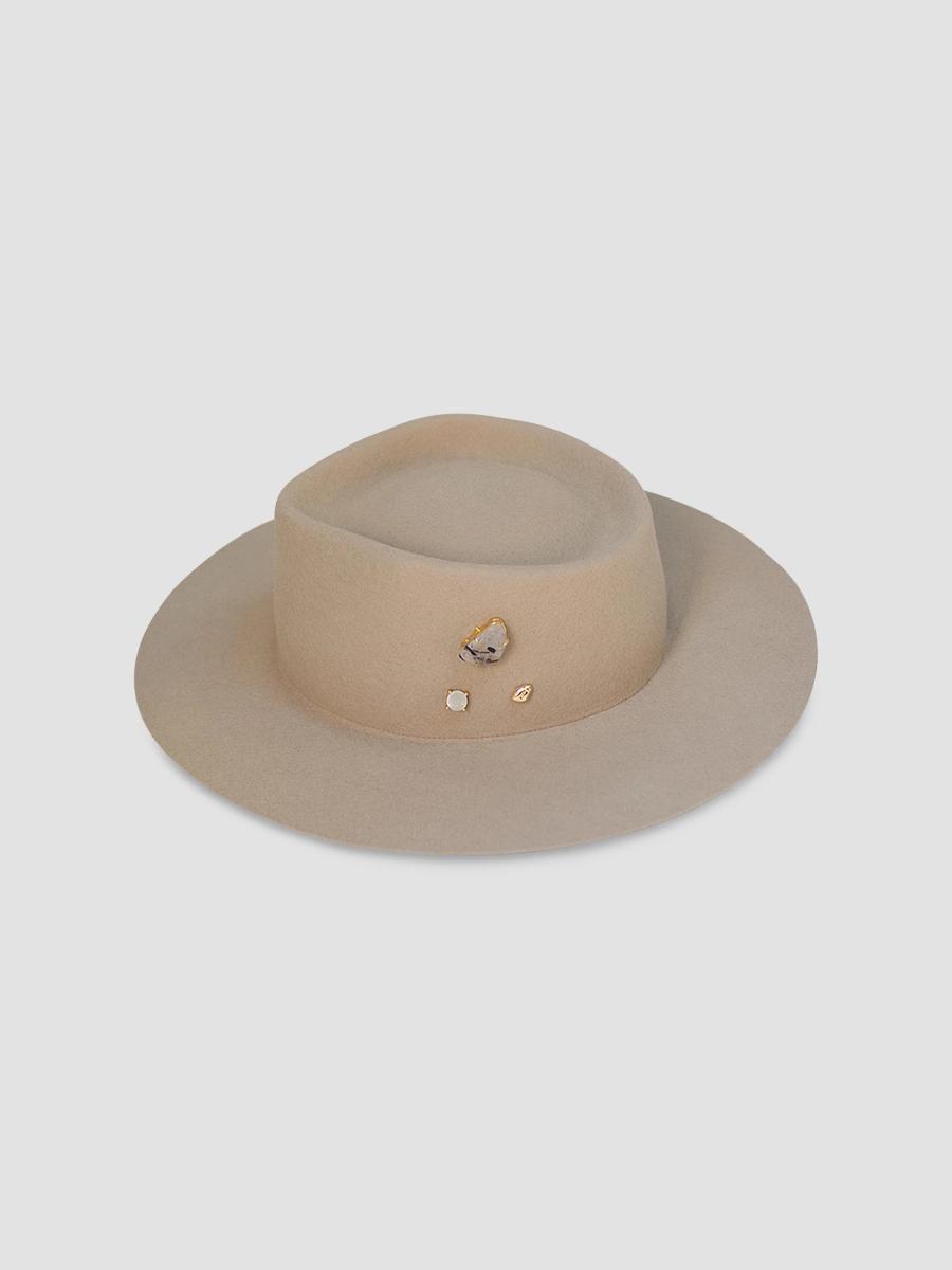 Van Palma Georgina Embellished Wool Felt Fedora Hat | Saks  display picture 2