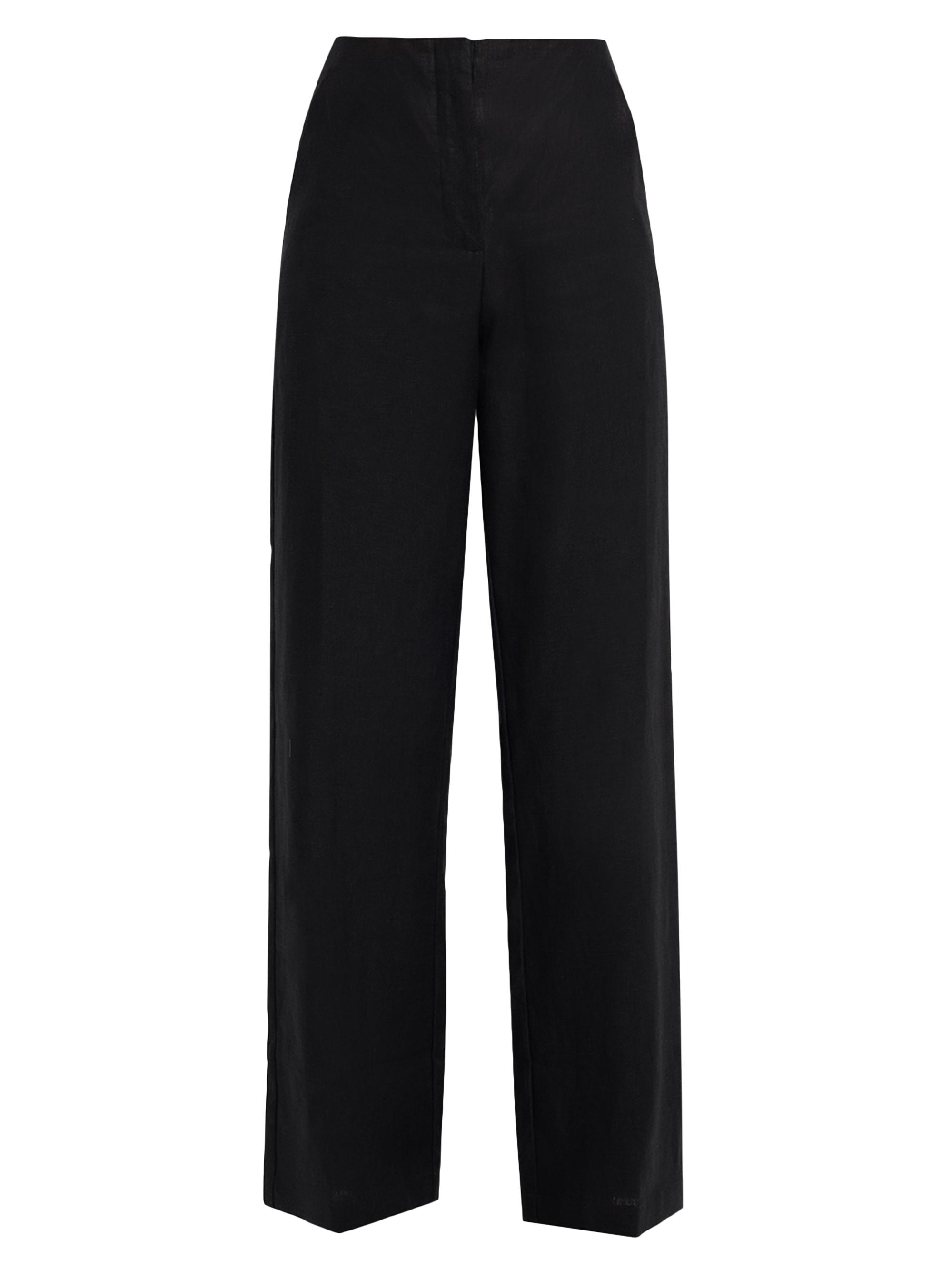 Faithfull the Brand Women's Sanne Cotton High-Rise Wide-Leg Pants - Black