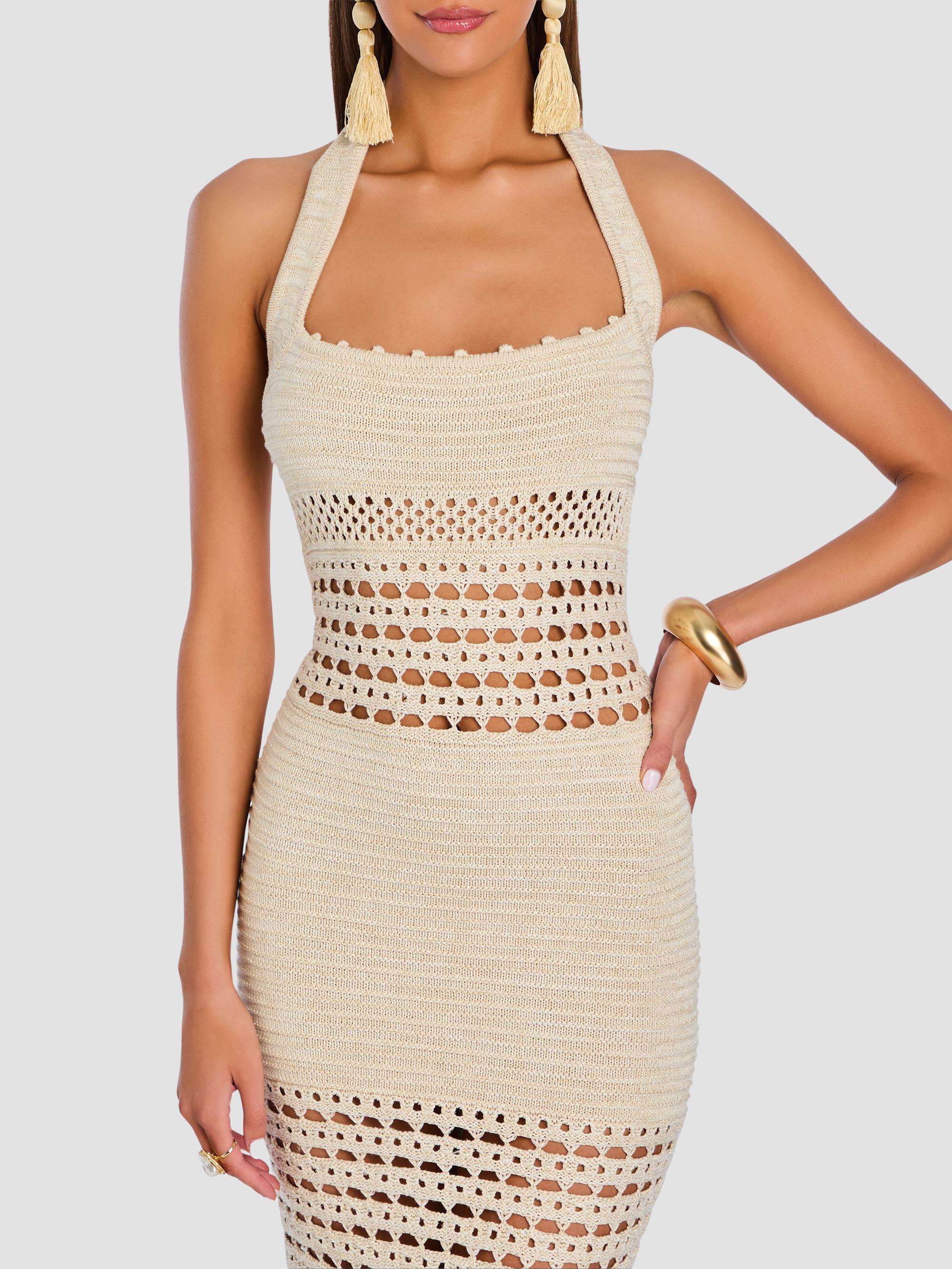 Retrofête Women's Jaycee Crochet Midi Dress - Bone | Thumbnail 6
