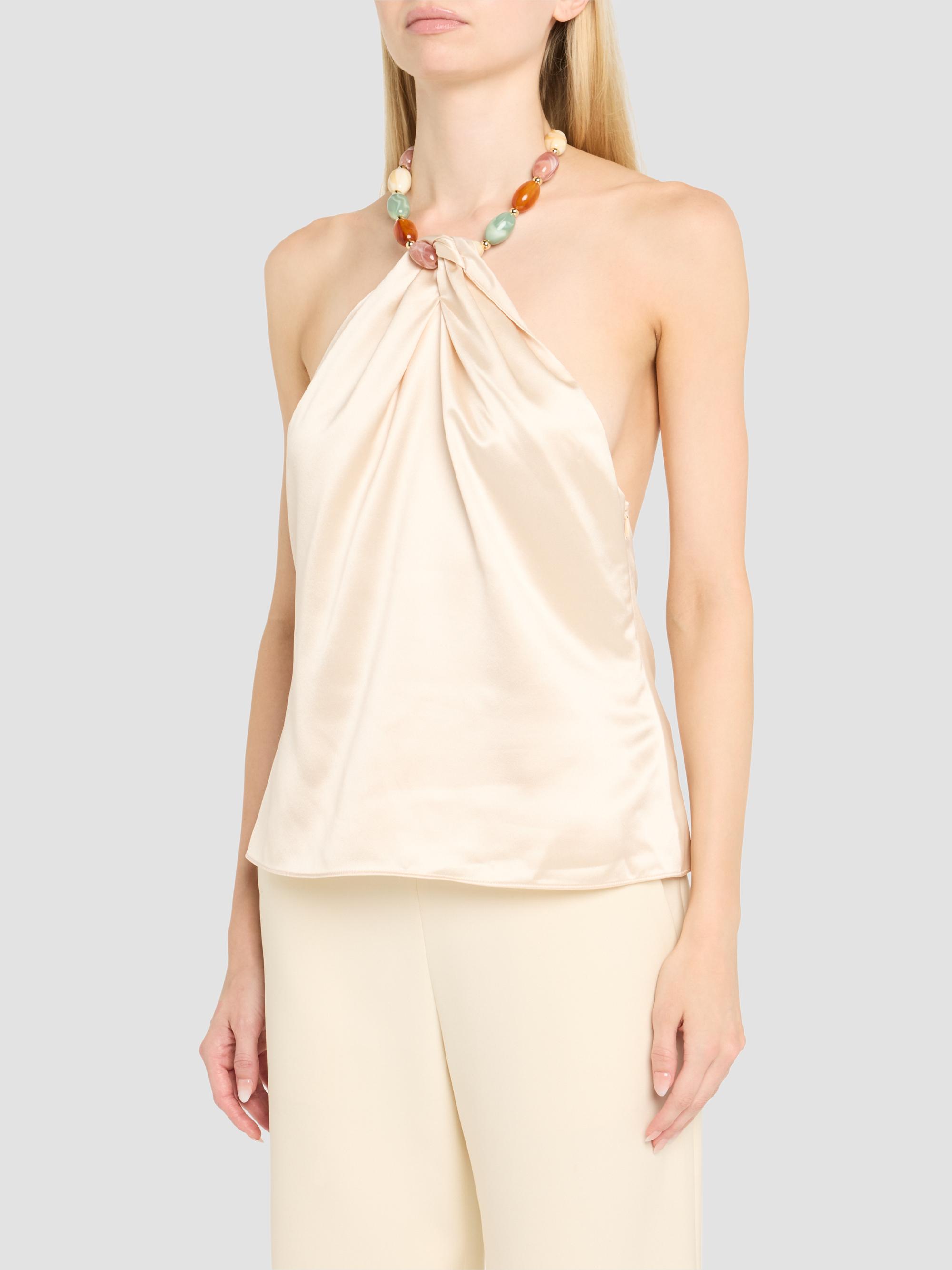 Retrofête Women's Milani Beaded Necklace Halter Top - Lacqua | Thumbnail 4