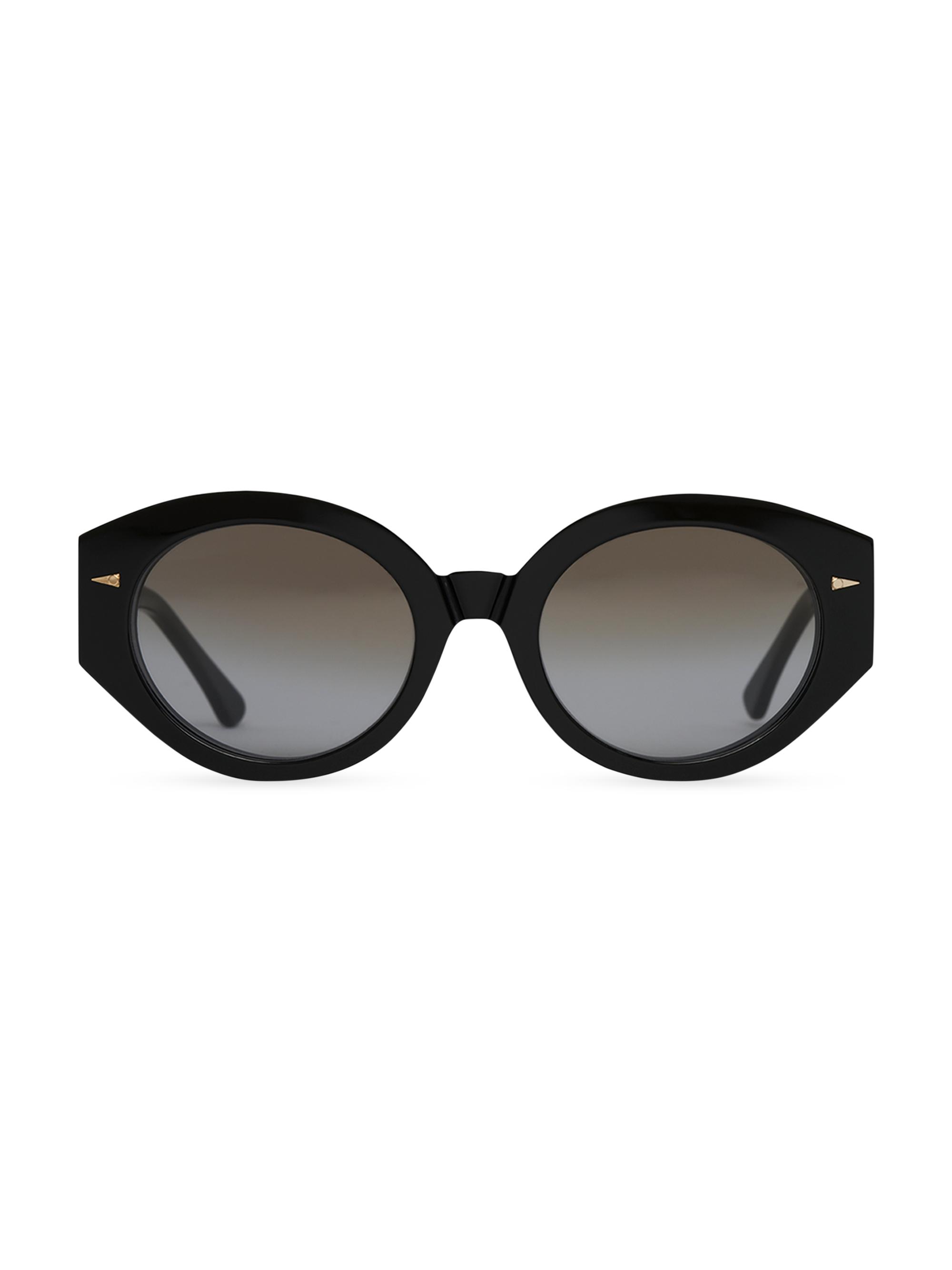 Ahlem Women's Art Deco 51MM Round Sunglasses - Black