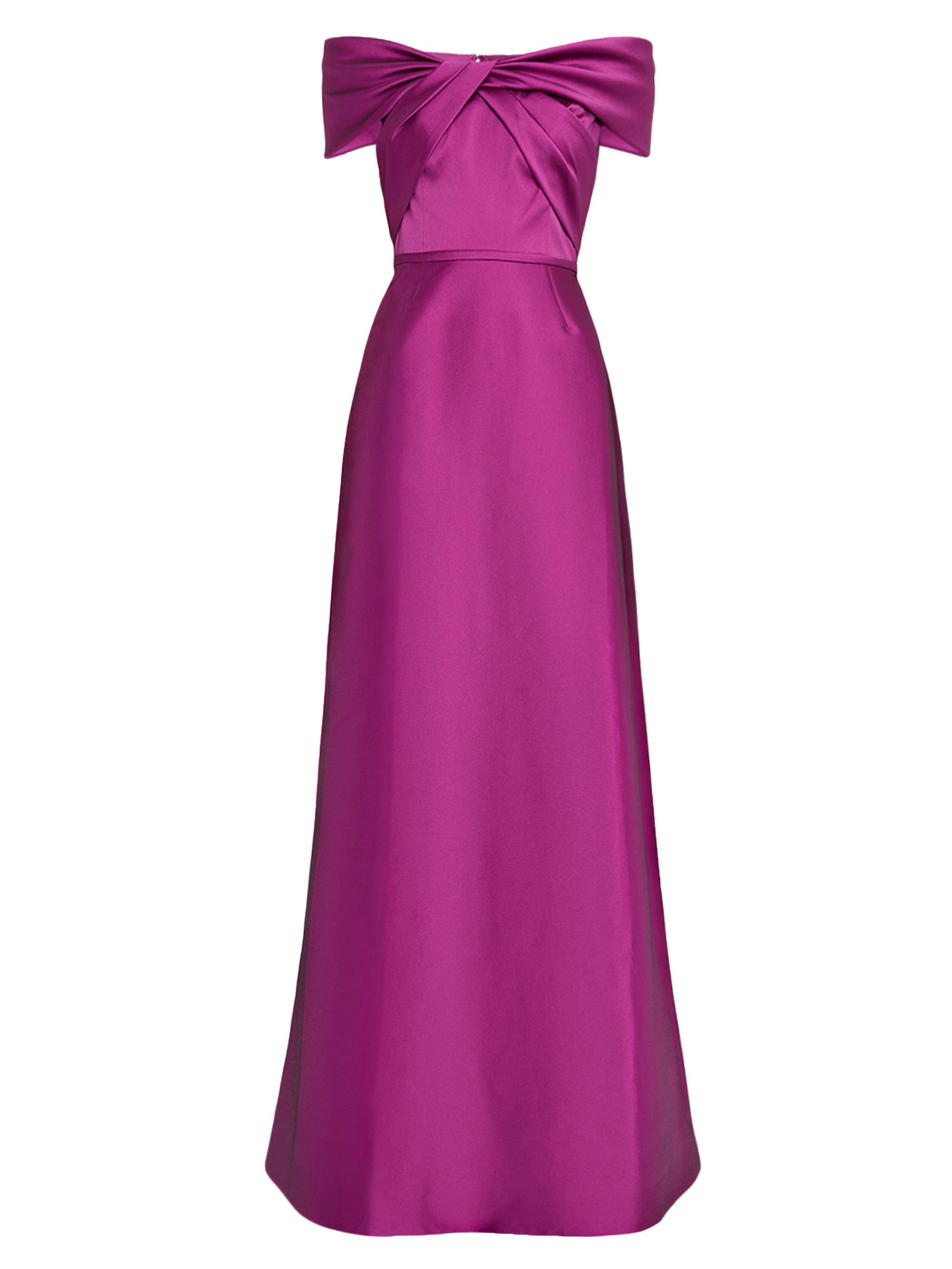 Teri Jon by Rickie Freeman Women's Mikado Off-The-Shoulder Gown - Fuchsia