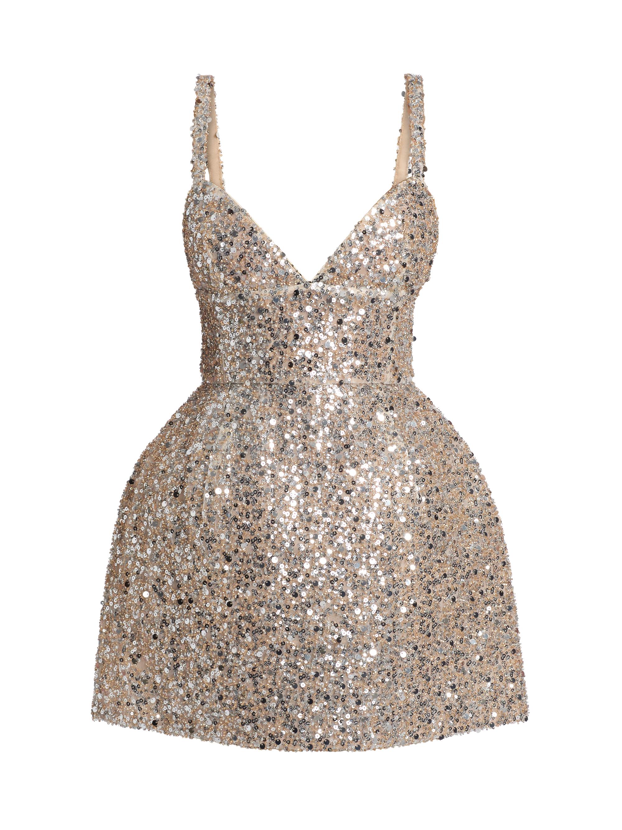 Bronx and Banco Women's Tessa V-Neck Minidress - Silver