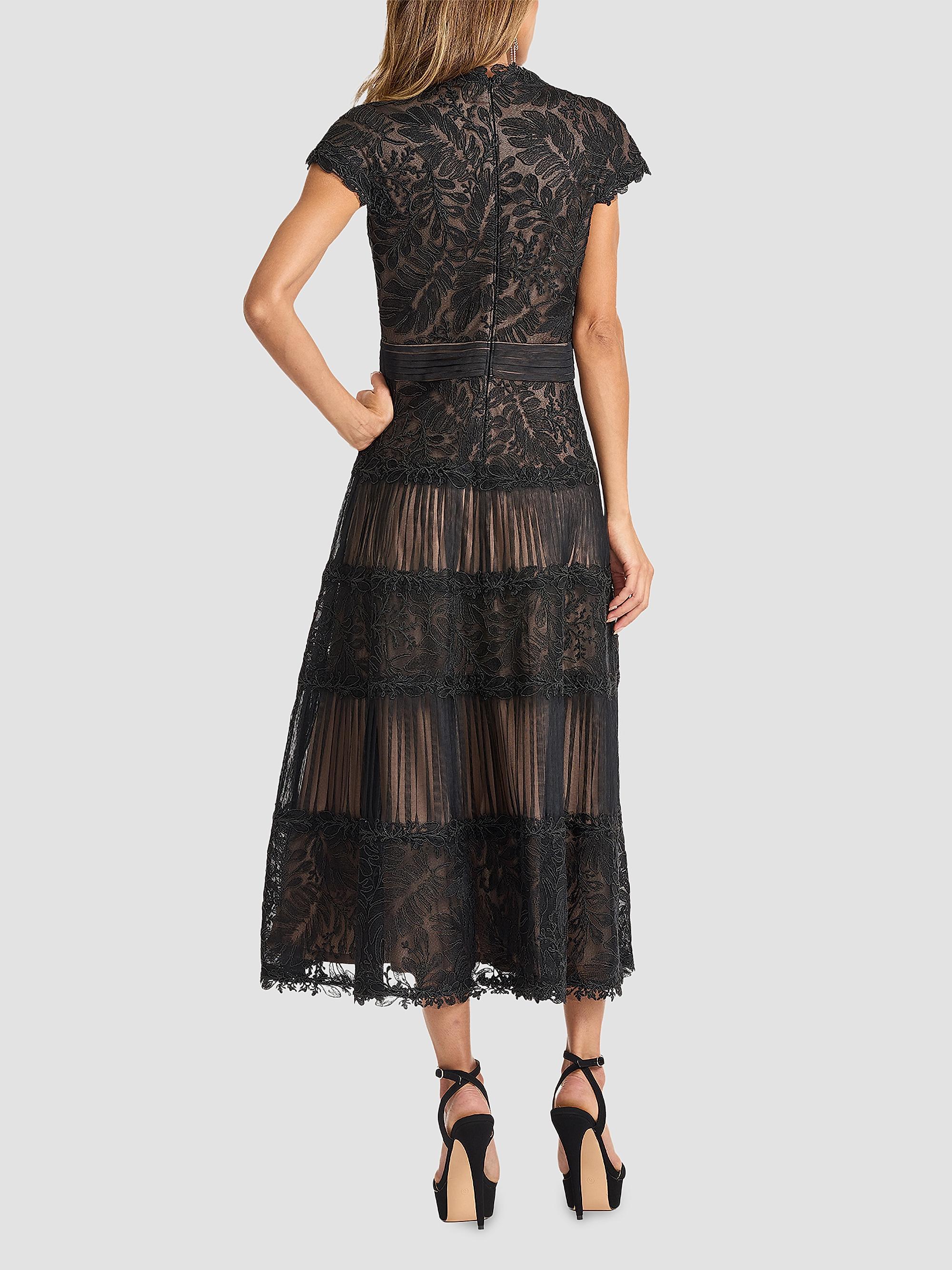 Tadashi Shoji Women's Boette Embroidered Cap-Sleeve Cocktail Dress - Black Beige | Thumbnail 3