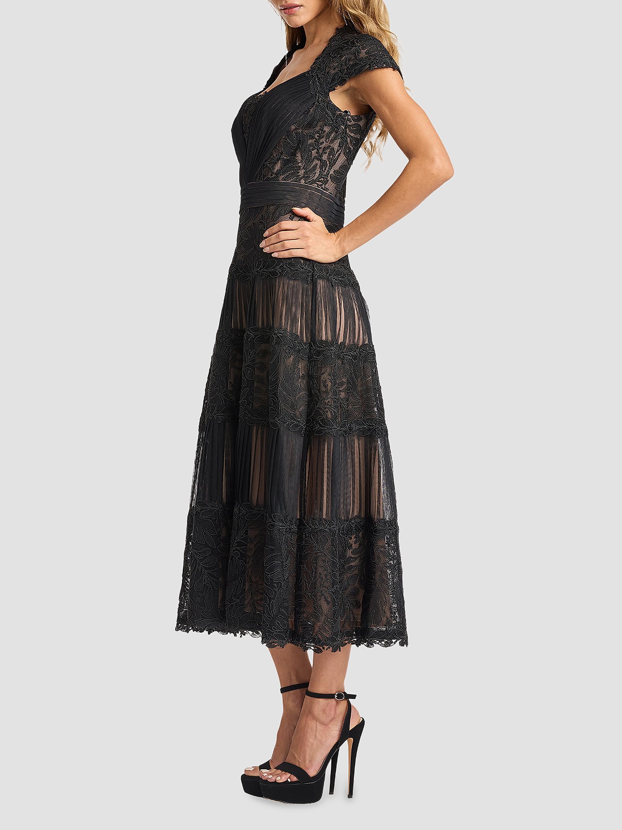 Tadashi Shoji Women's Boette Embroidered Cap-Sleeve Cocktail Dress - Black Beige | Thumbnail 5