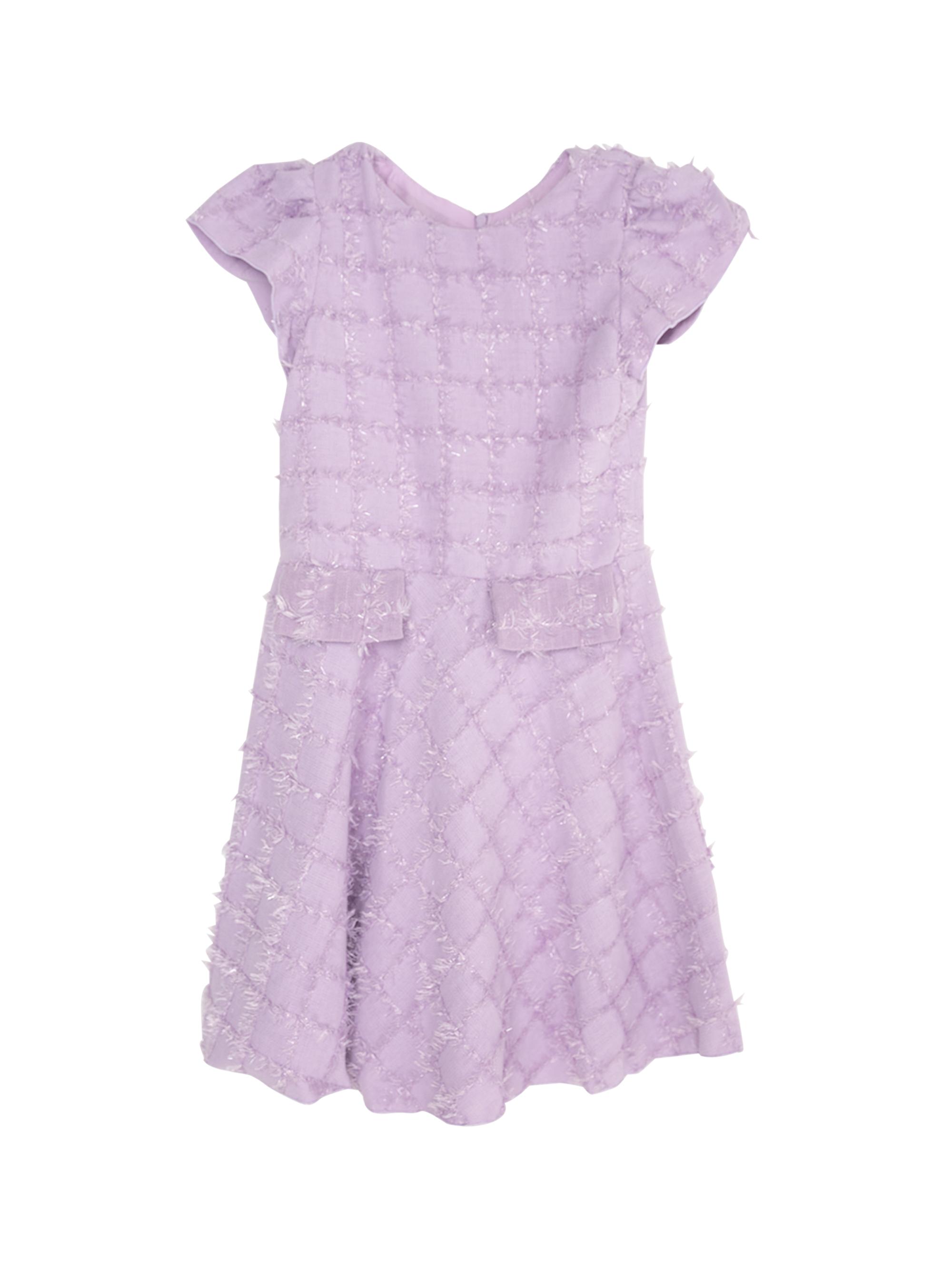 Zoe Girl's Sienna Textured Check Dress - Purple