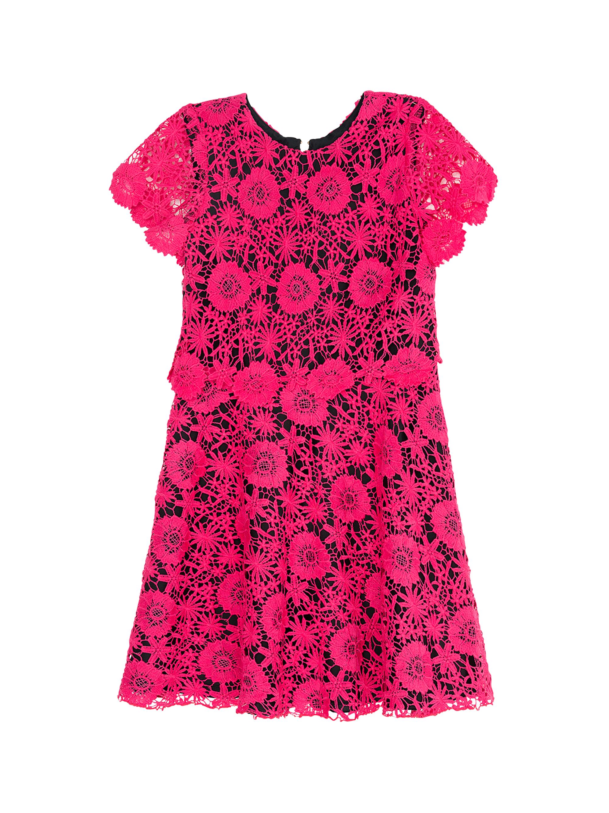 Zoe Girl's Serenity Openwork Lace Dress - Pink