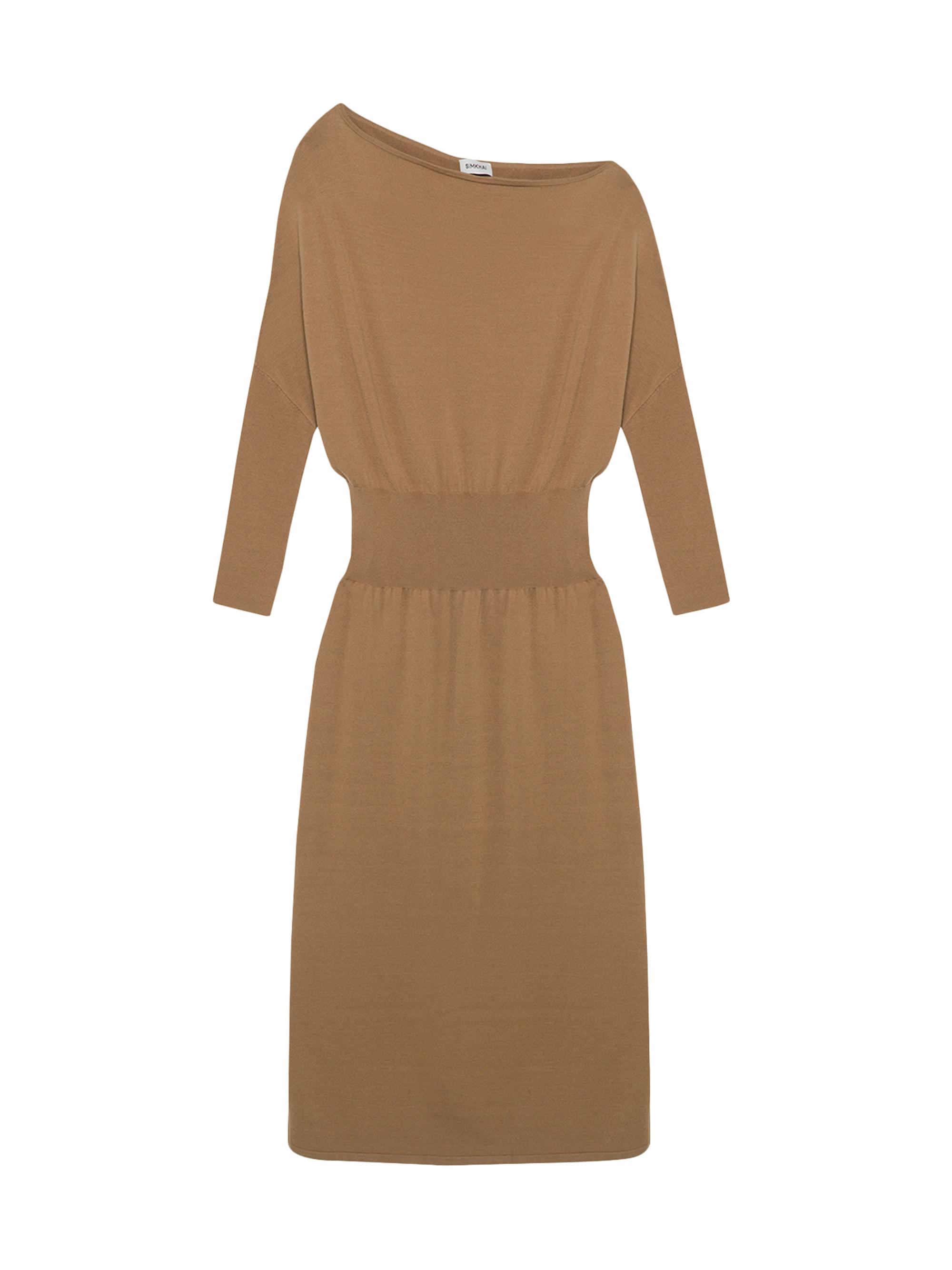 SIMKHAI Women's Janese Knit Blouson Midi-Dress - Dark Beige