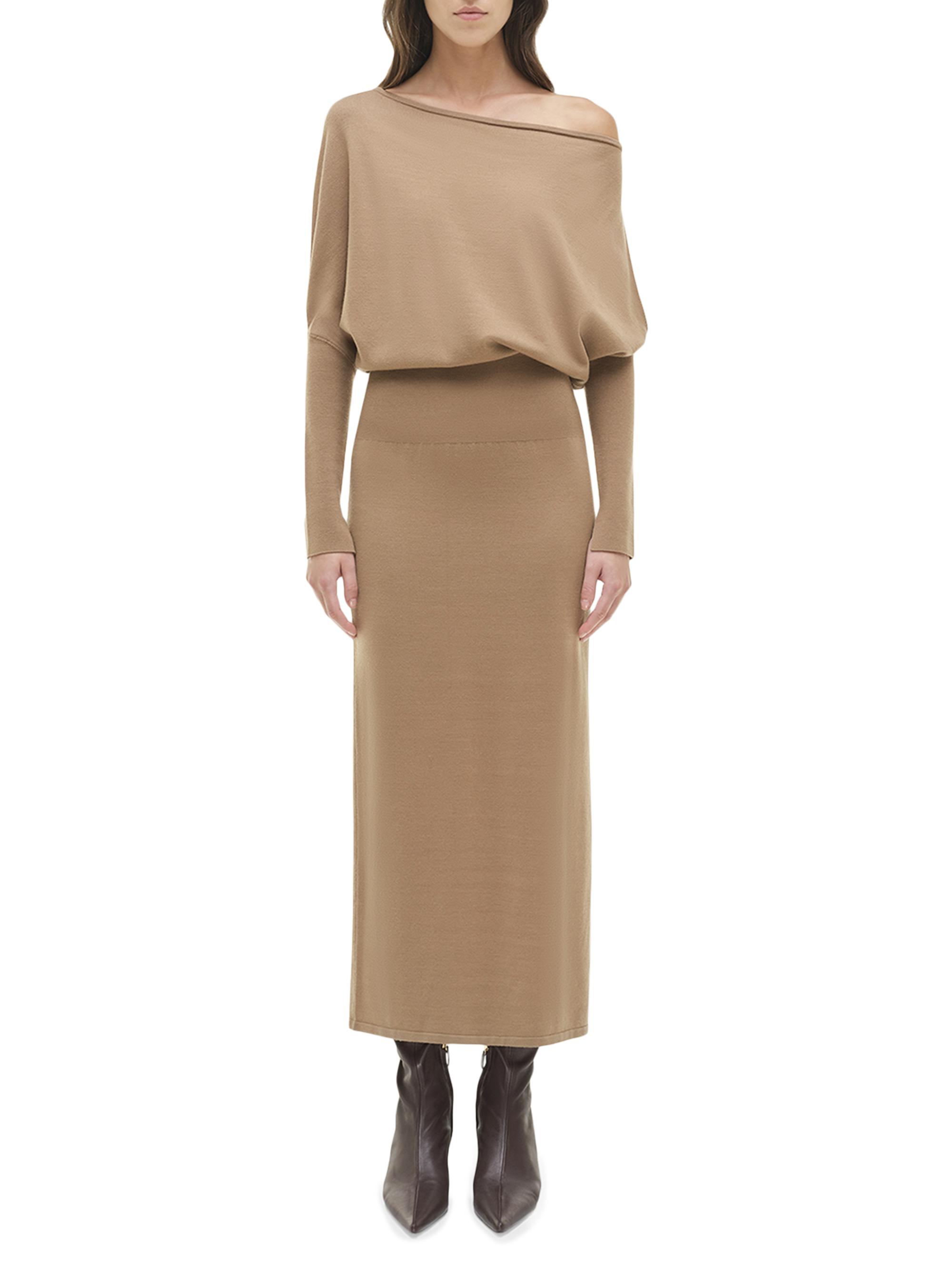Simkhai Women's Janese Off The Shoulder Midi Dress - Tan/Beige - Size XL - Camel