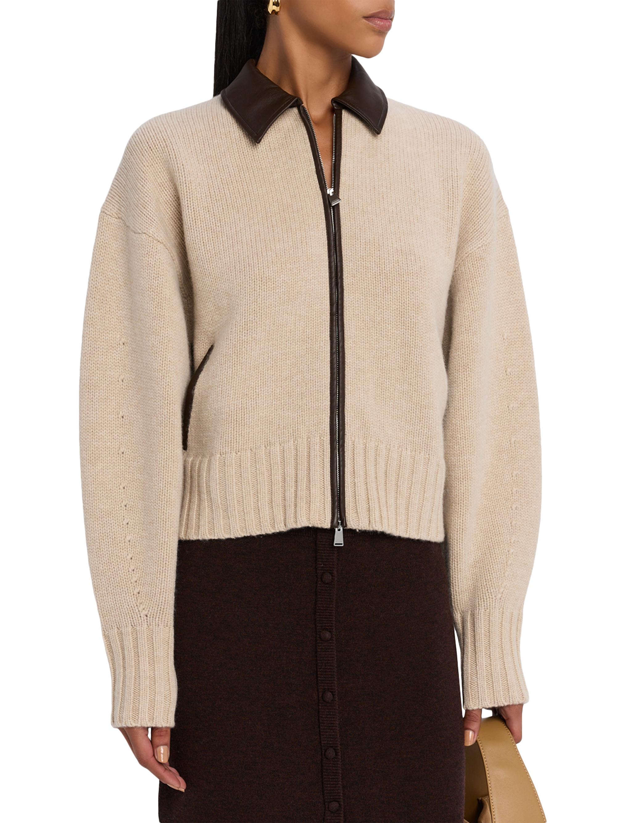 SIMKHAI Zofia Wool Zip-Front Cardigan | Saks Fifth Avenue
