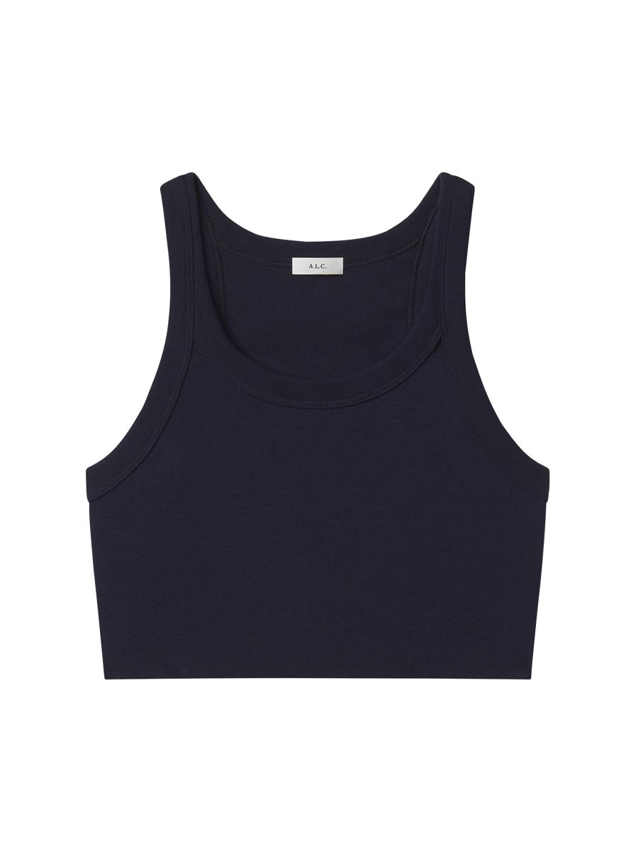 A.l.c Women's Halsey Cotton Racerback Crop Tank In Blue