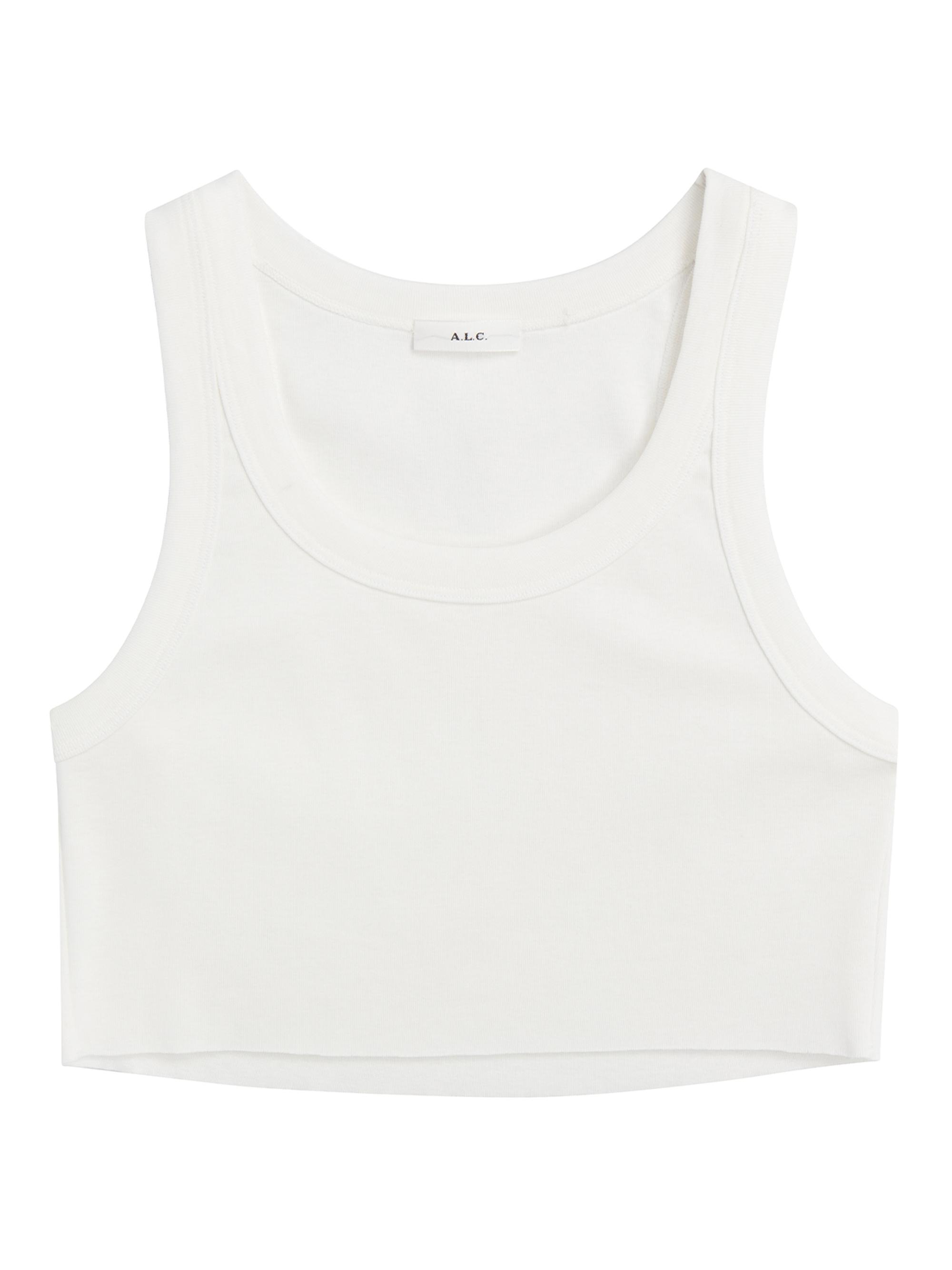 A.L.C. Women's Halsey Cotton Racerback Crop Tank - White