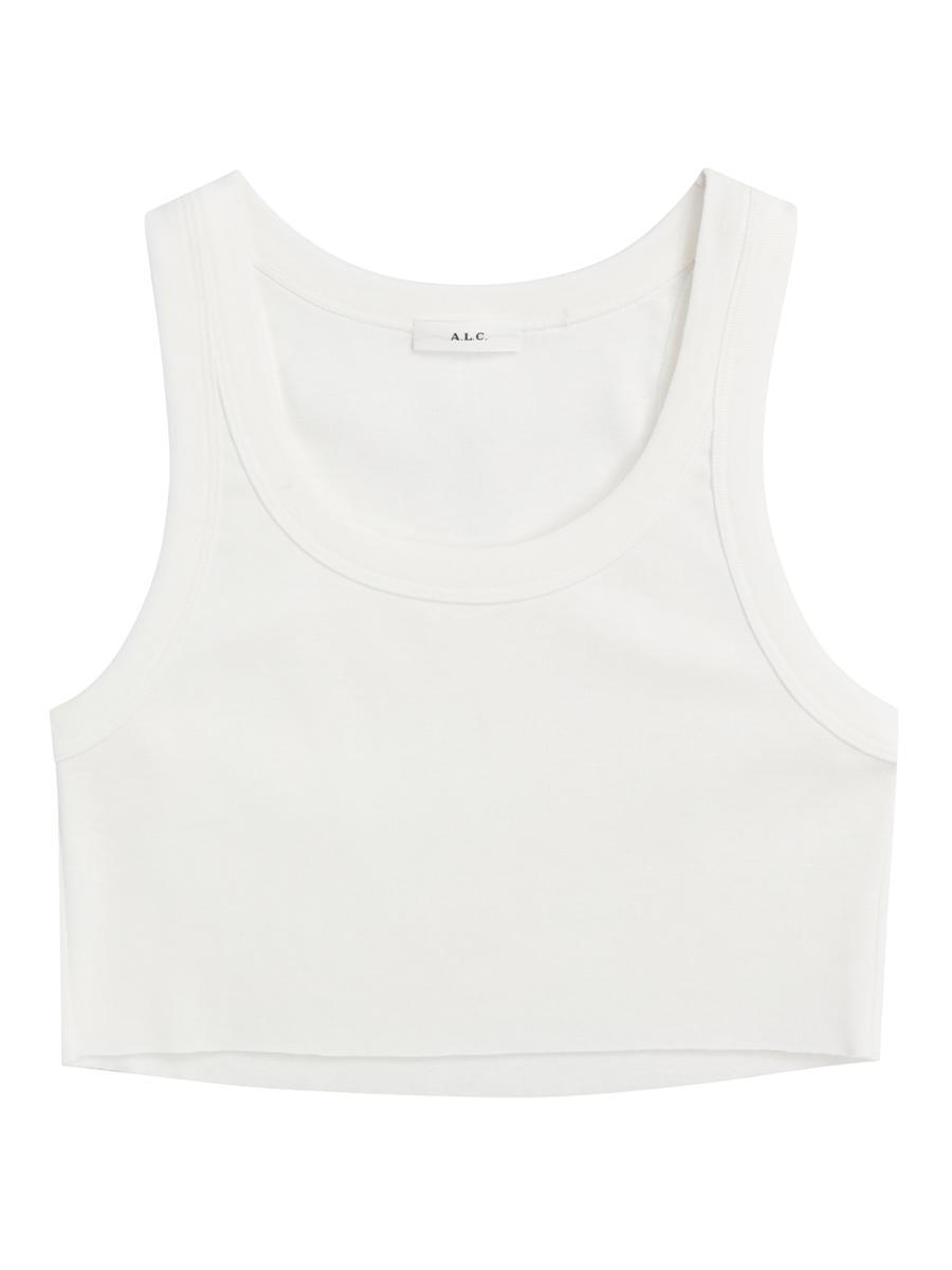 A.l.c Women's Halsey Cotton Racerback Crop Tank In White