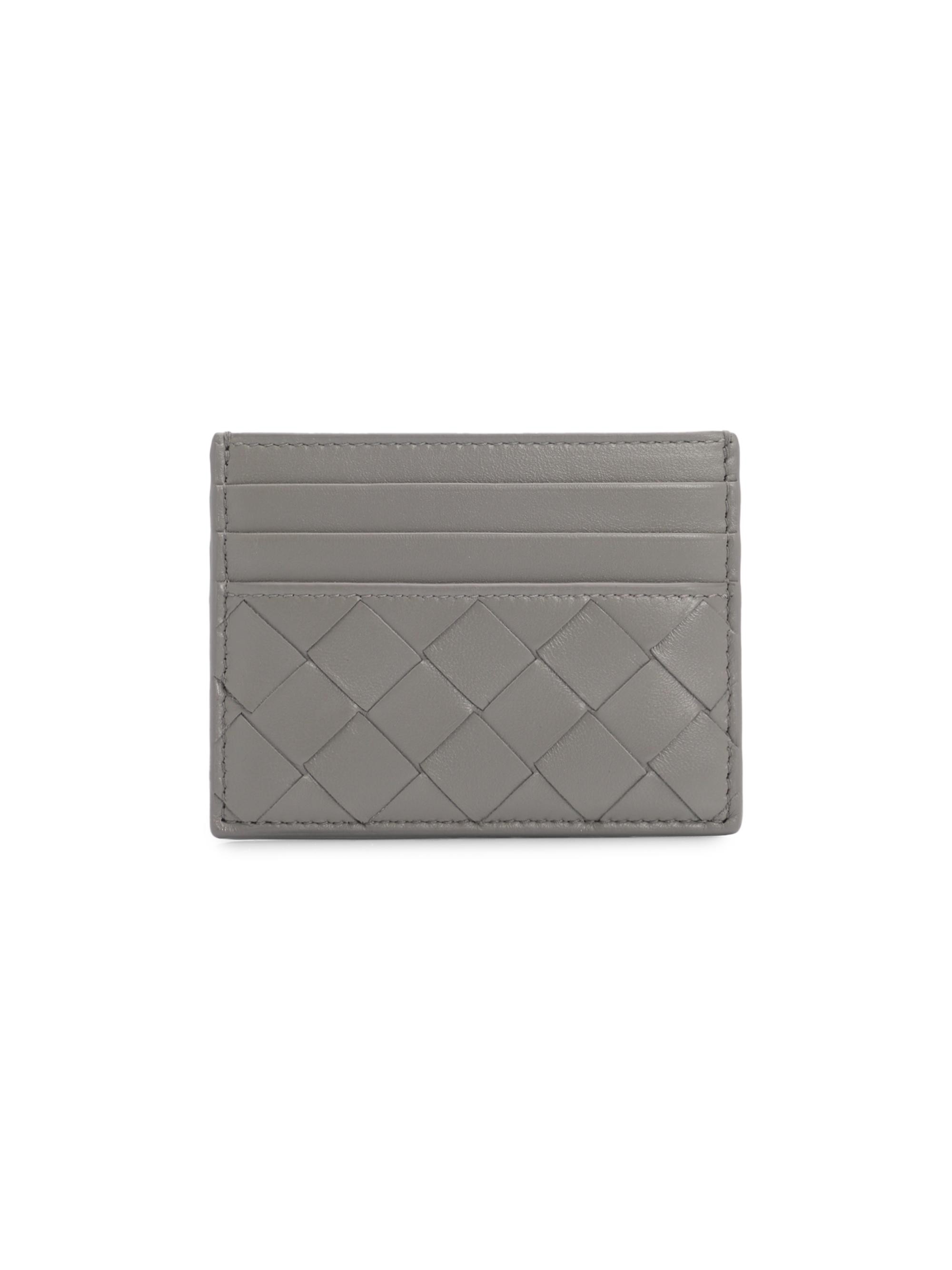 Bottega Veneta Women's Intrecciato Leather Card Case - Basalt Lava