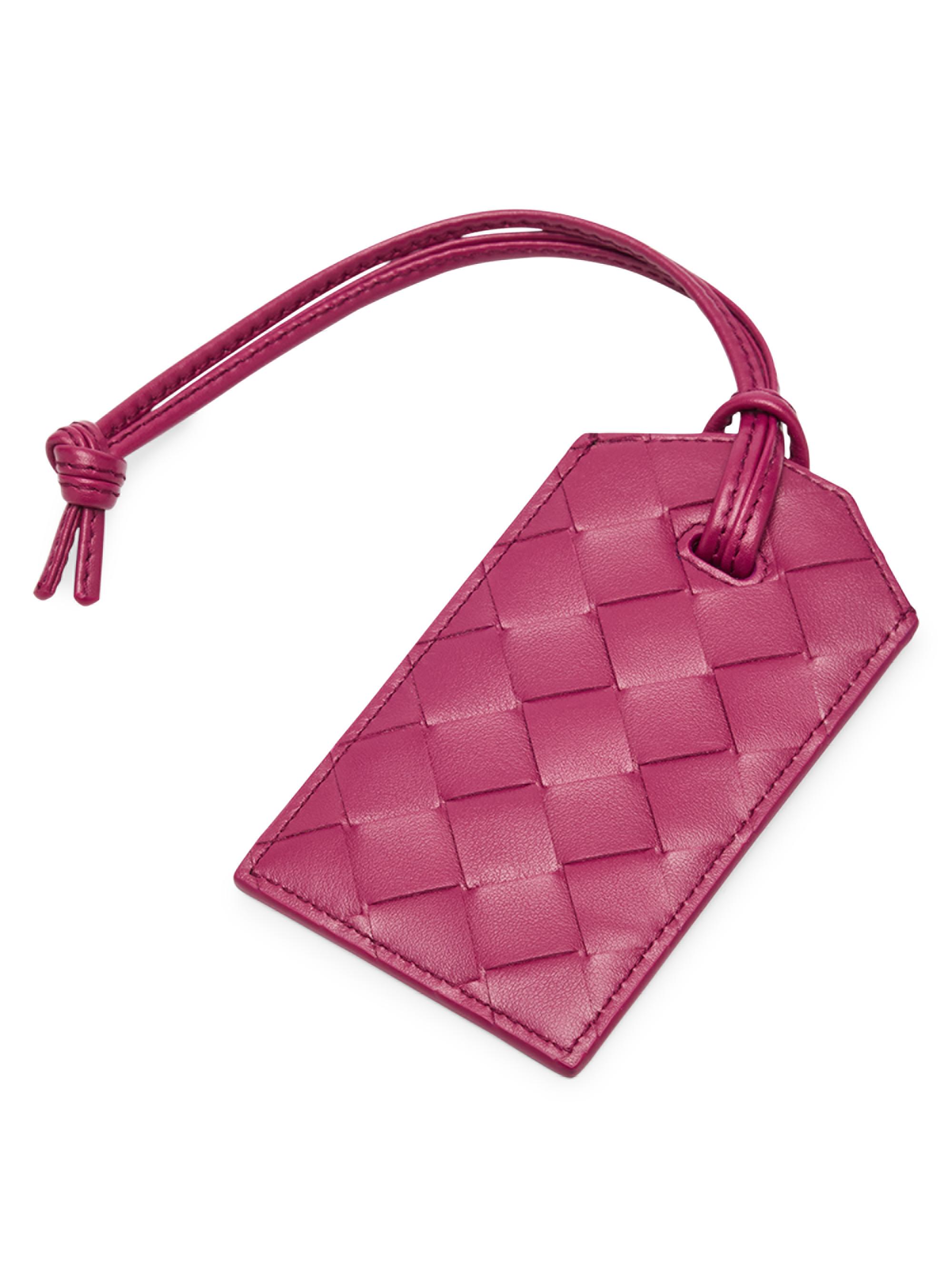 Bottega Veneta Women's Woven Leather Tag Holder - Wine