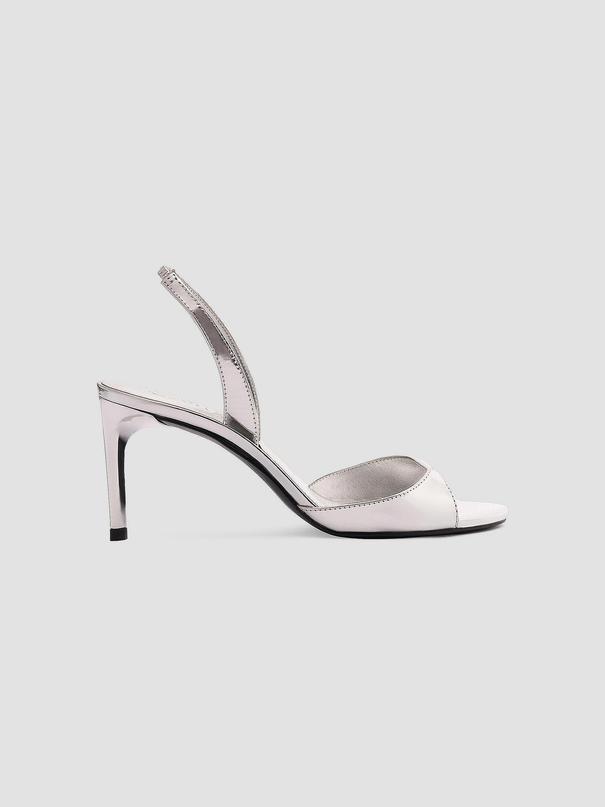 Schutz Women's Scarlett 80MM Leather Slingback Sandals - Silver | Thumbnail 10