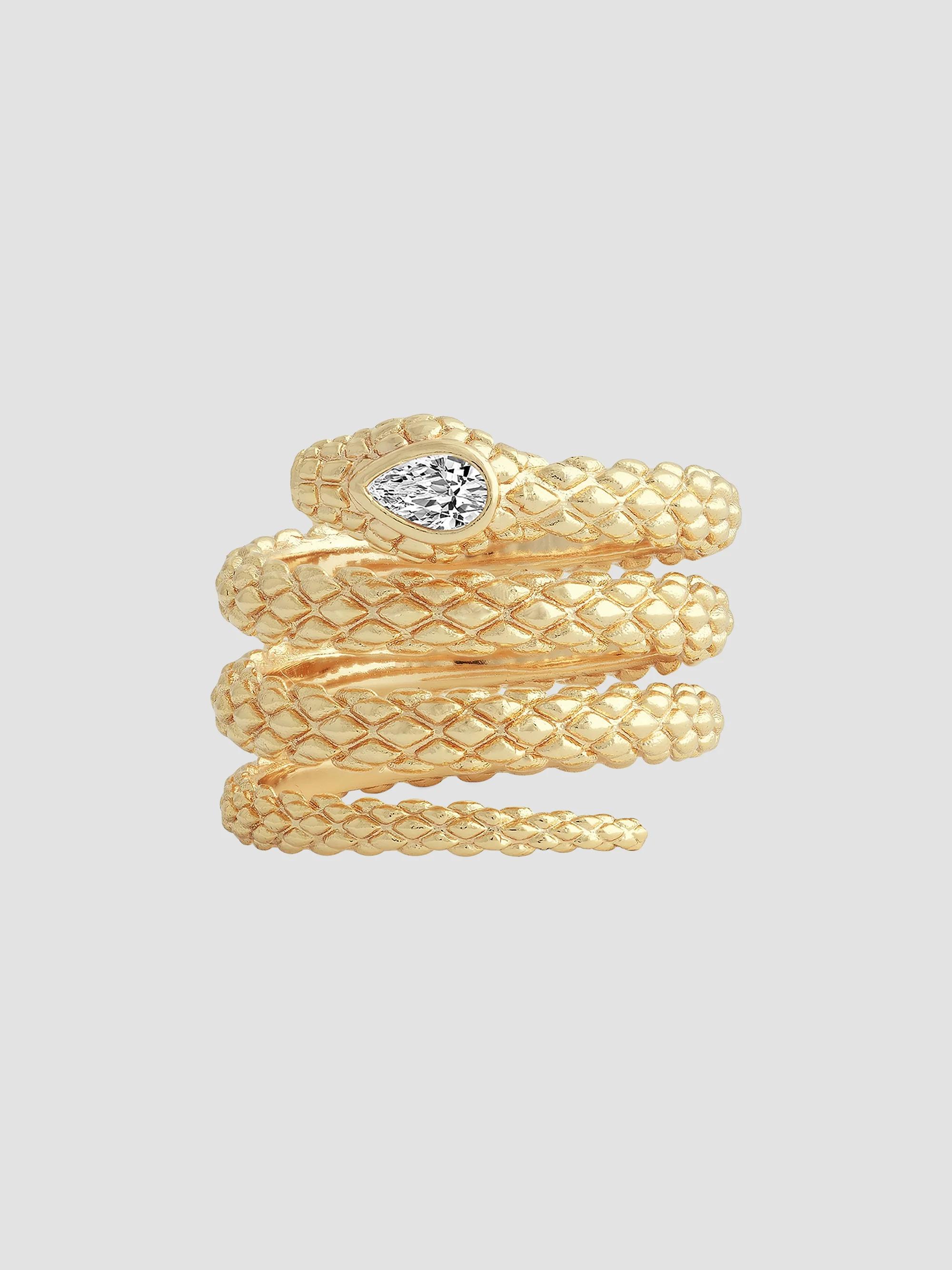 Anabel Aram Women's Serpent 18K-Gold-Plated & Cubic Zirconia Wrap Ring - Gold - Size 7