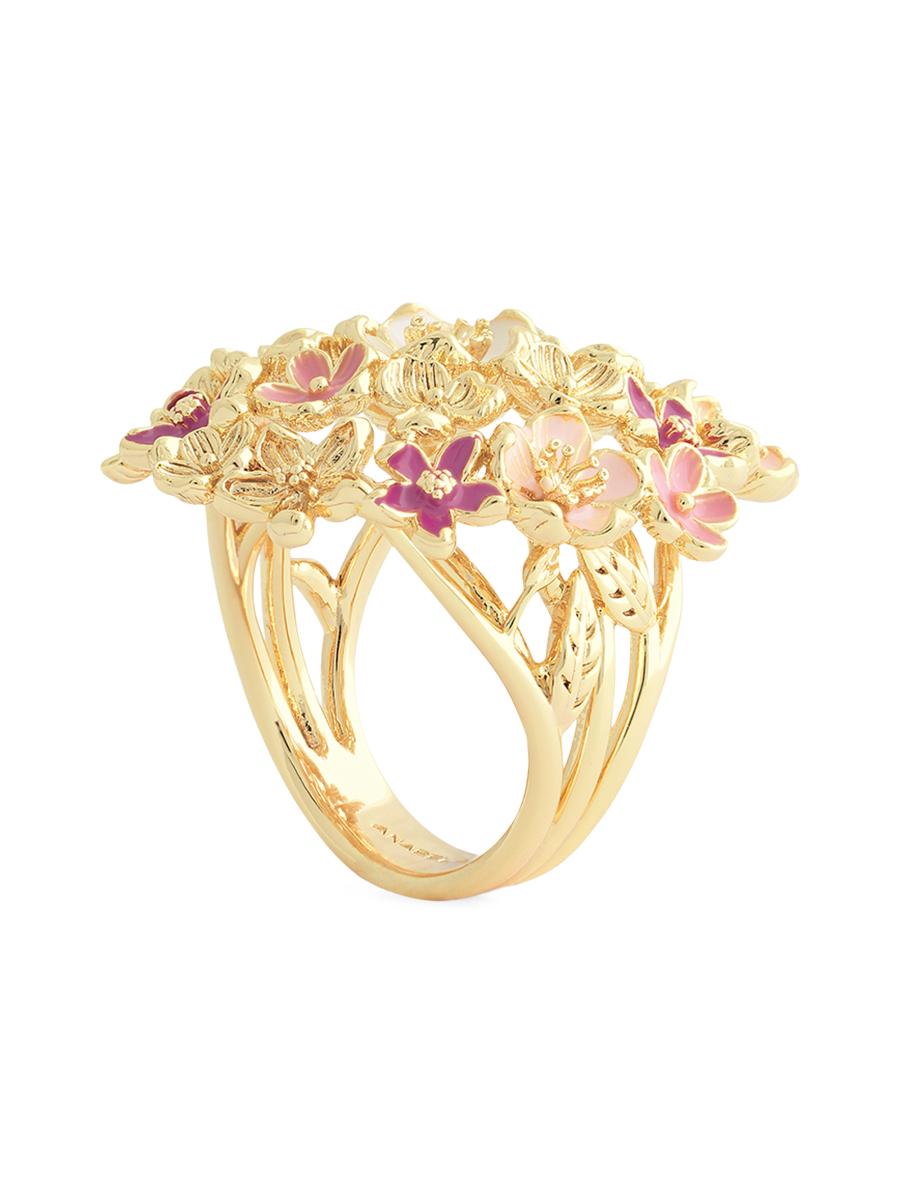 Anabel Aram Women's Wildflowers 18k-gold-plated & Enamel Ring