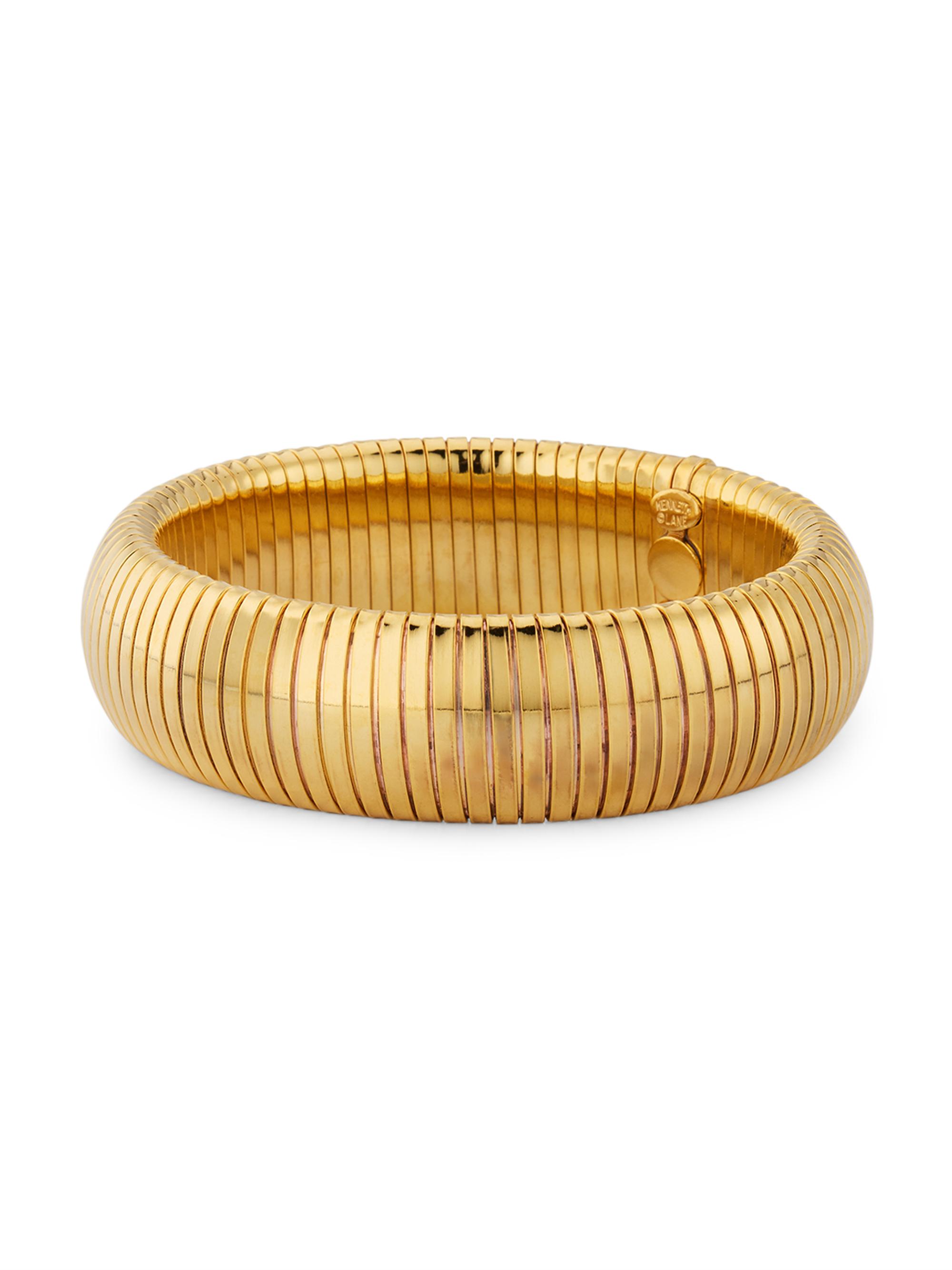 Kenneth Jay Lane Women's Snake Chain 22K-Gold-Plated Stretch Bracelet - Gold