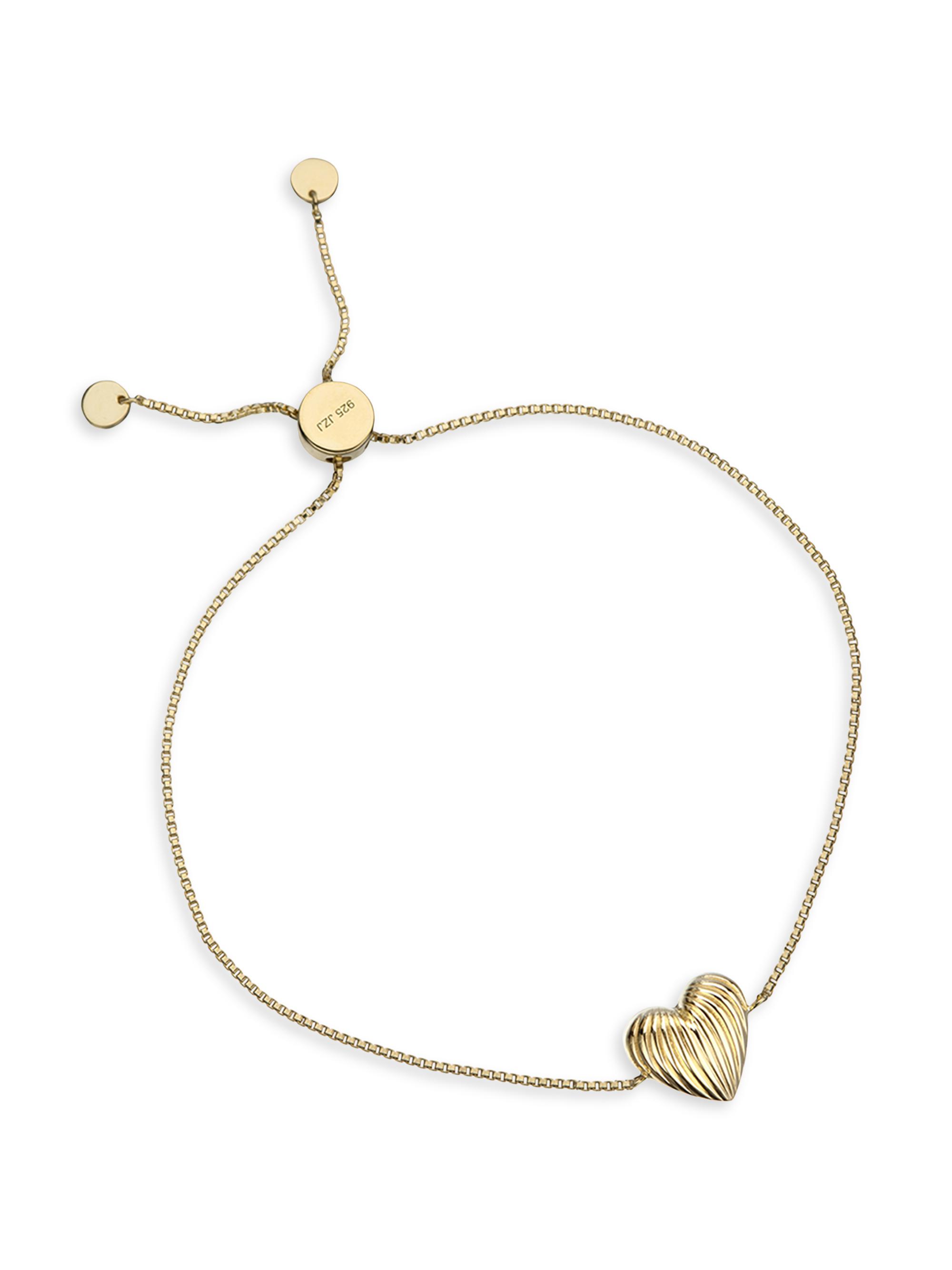 Jennifer Zeuner Jewelry Women's Chara Heart 18K-Gold-Plated Chain Bracelet - Gold