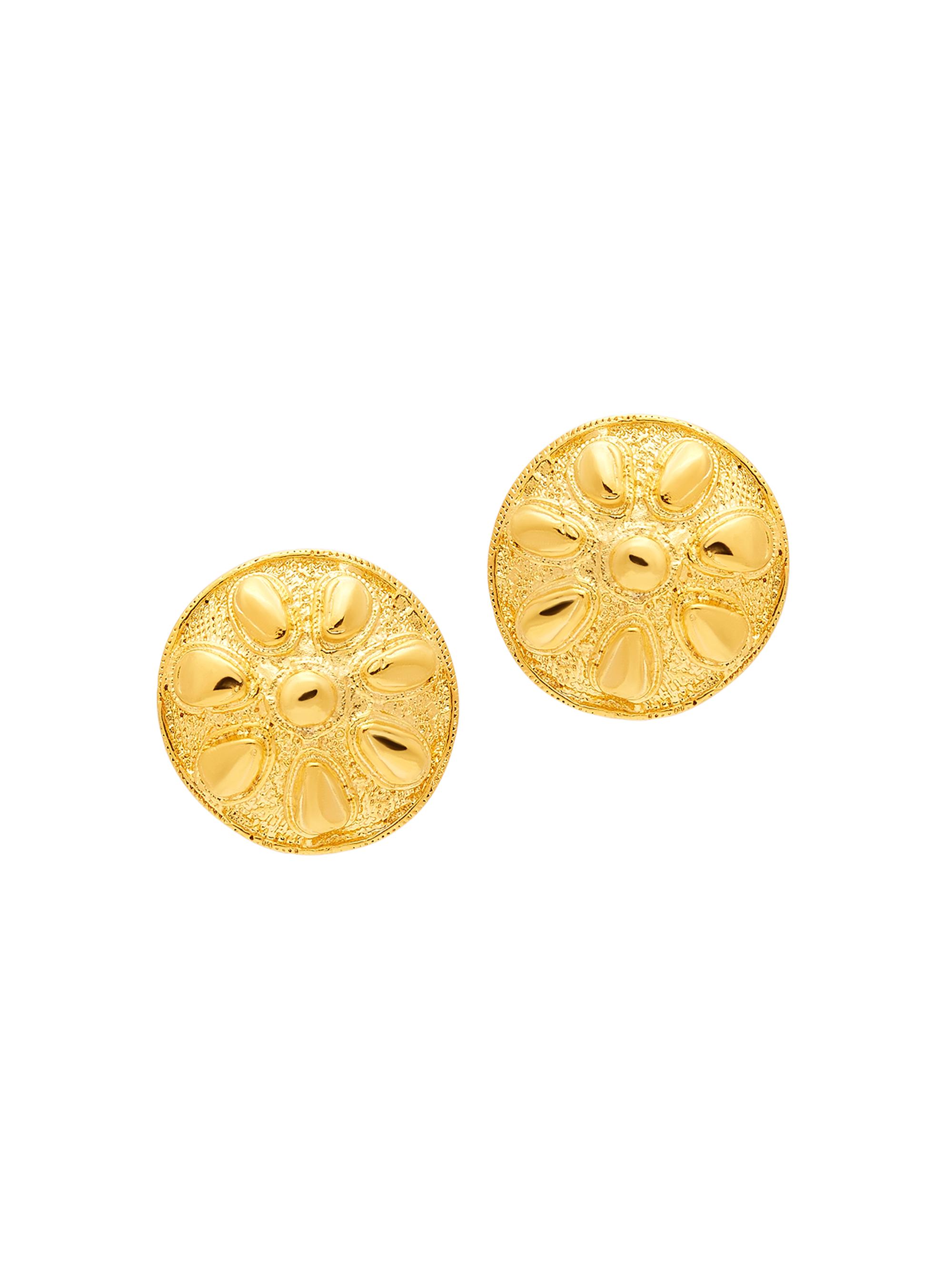 Kenneth Jay Lane Women's Sand Dollar 18K-Gold-Plated Clip-On Earrings - Gold