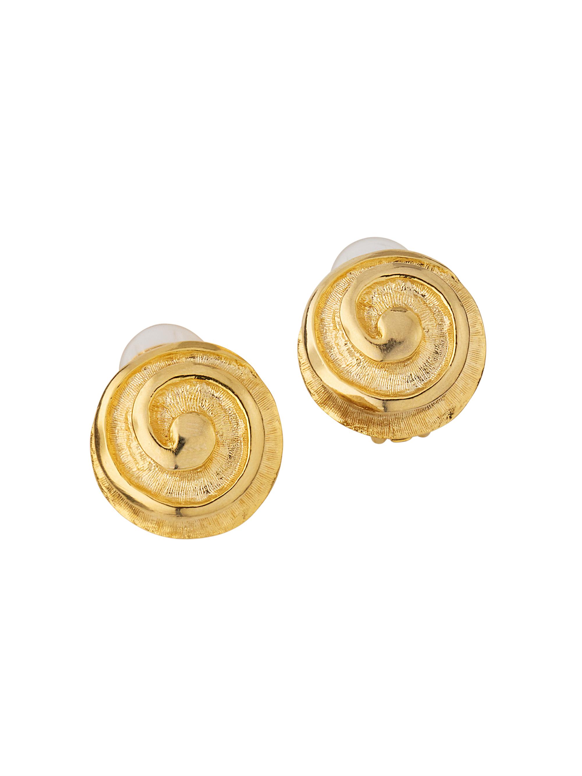 Kenneth Jay Lane Women's Swirl 22K-Gold-Plated Clip-On Earrings - Gold