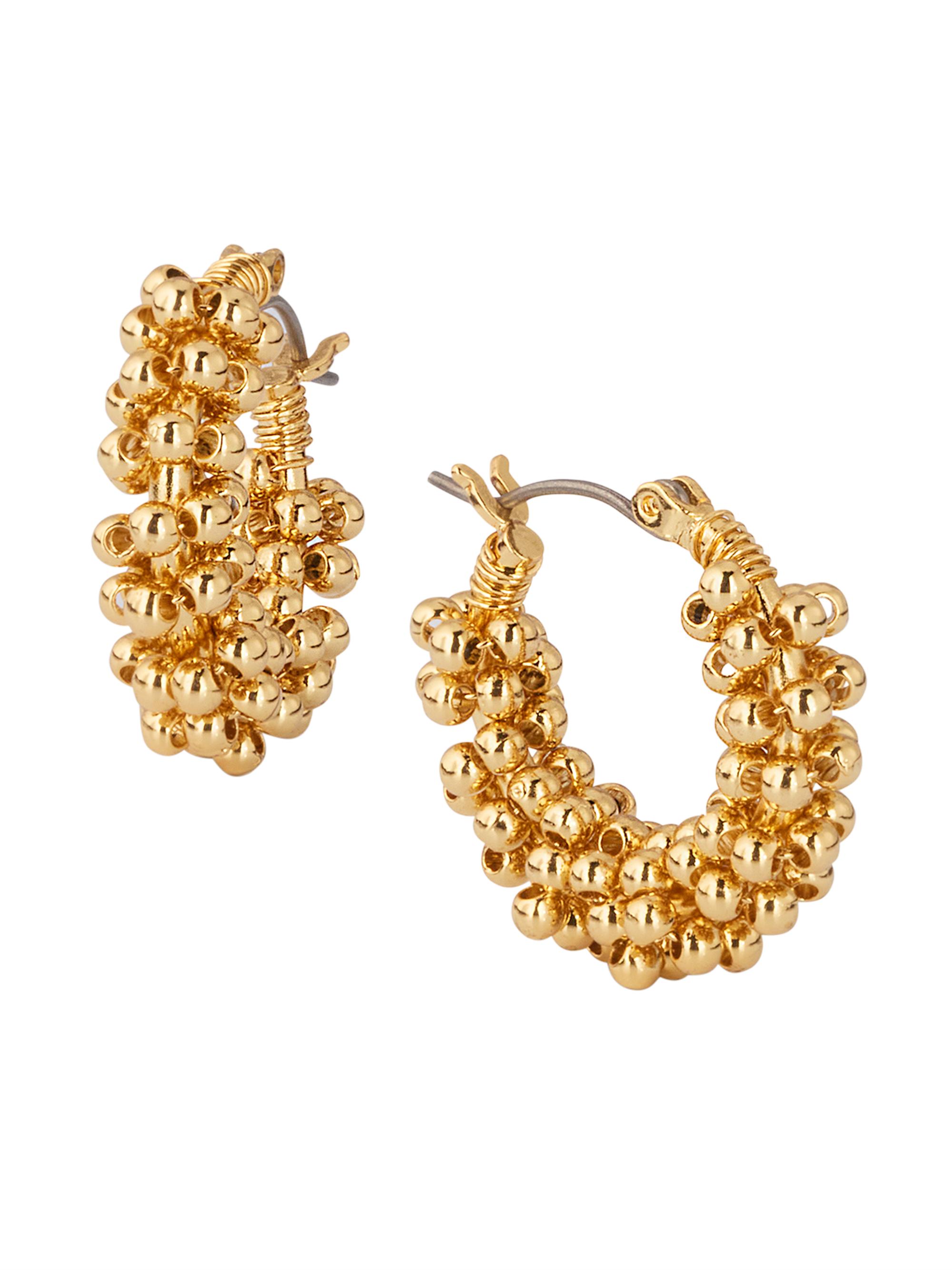 Kenneth Jay Lane Women's Goldtone Cluster Bead Hoops - Gold