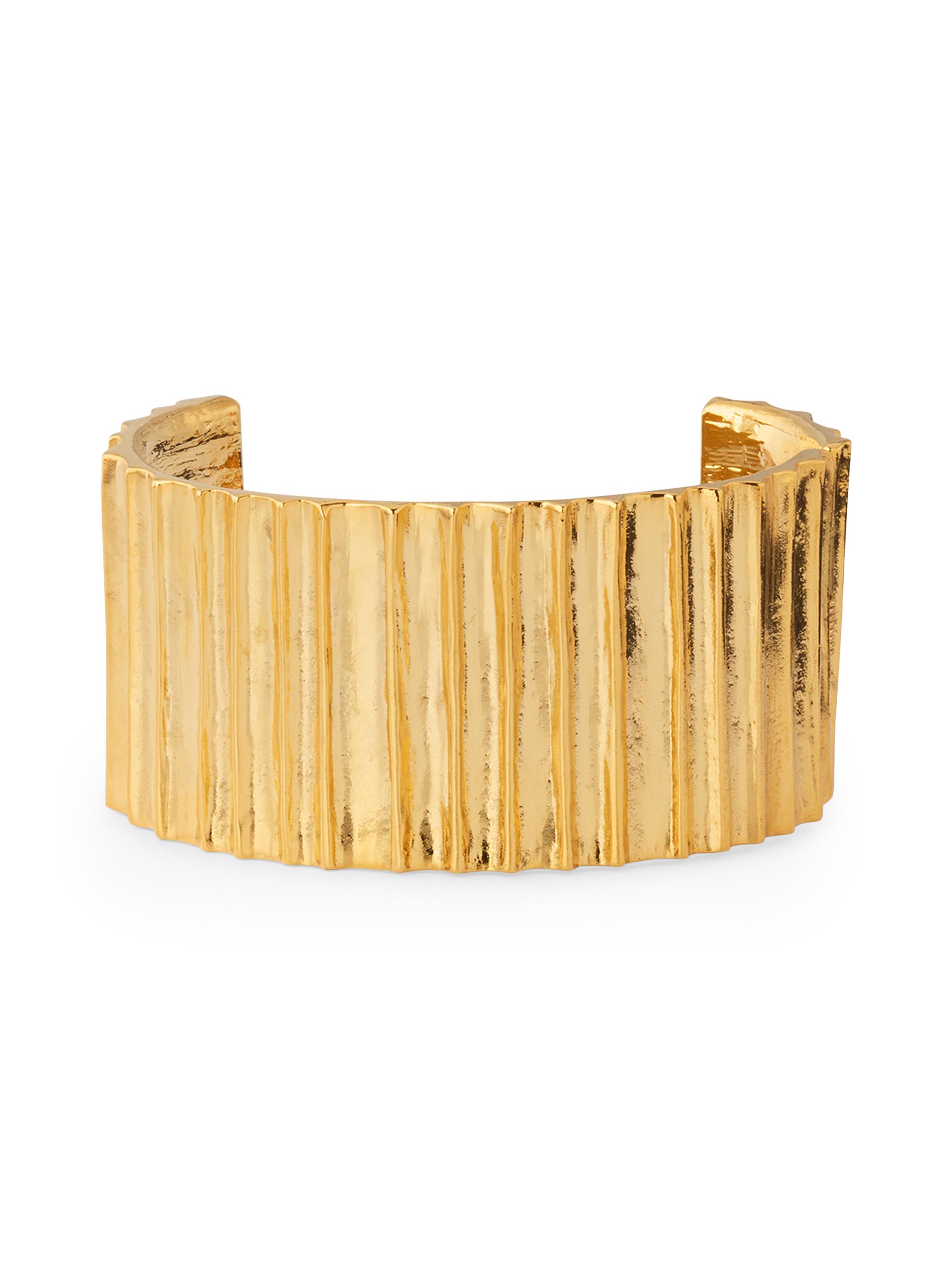 Kenneth Jay Lane Women's Goldtone Ribbed Cuff Bracelet - Gold