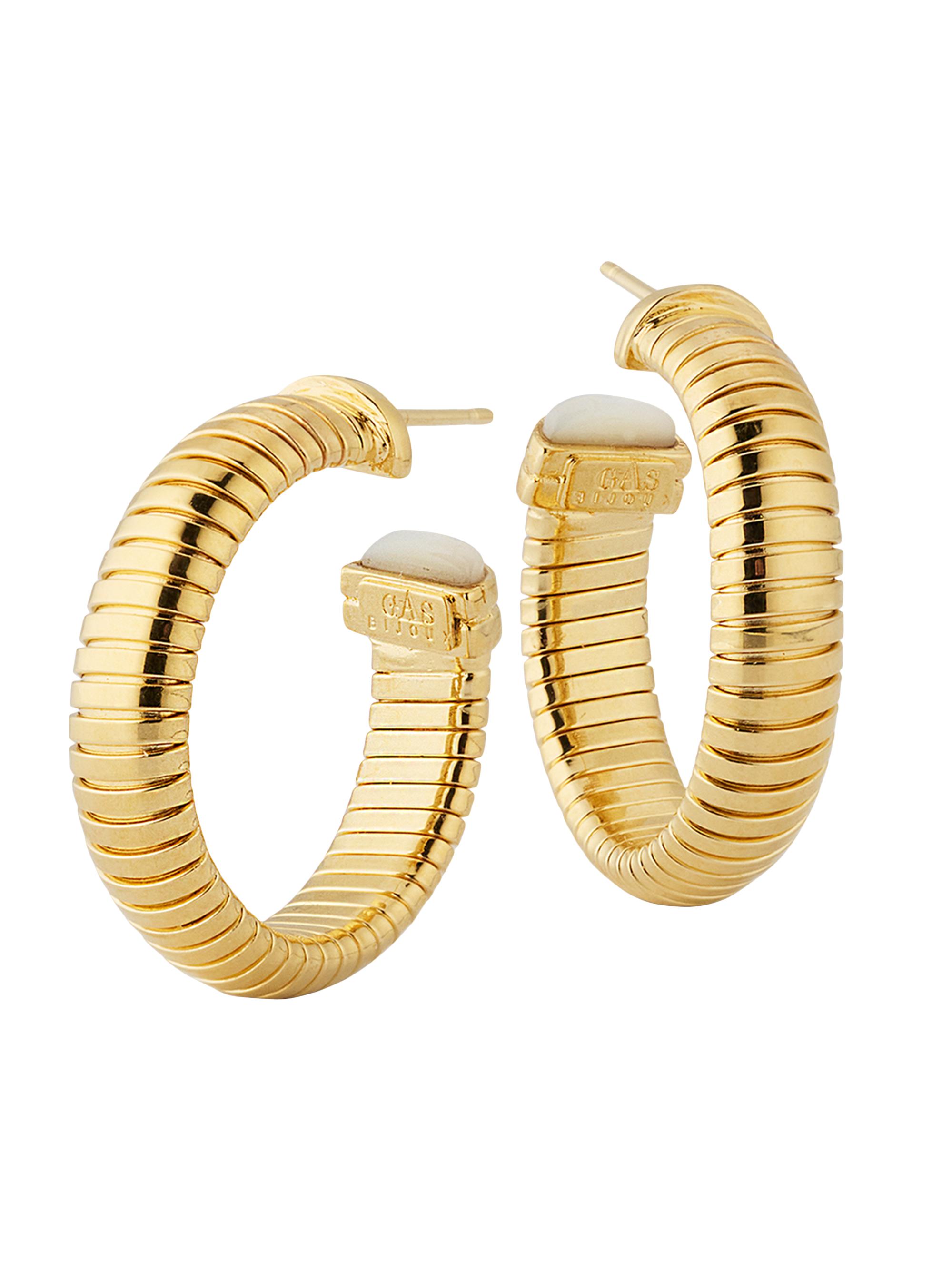 Gas Bijoux Women's Antigone 24K-Gold-Plated & Mother-of-Pearl Hoops - Gold
