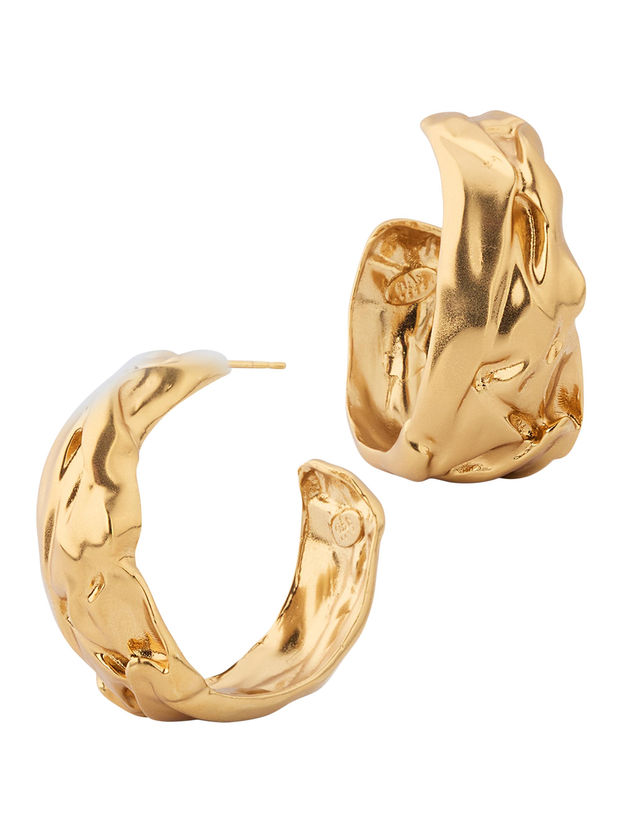 Gas Bijoux Women's Compression 24K-Gold-Plated Hoops - Gold