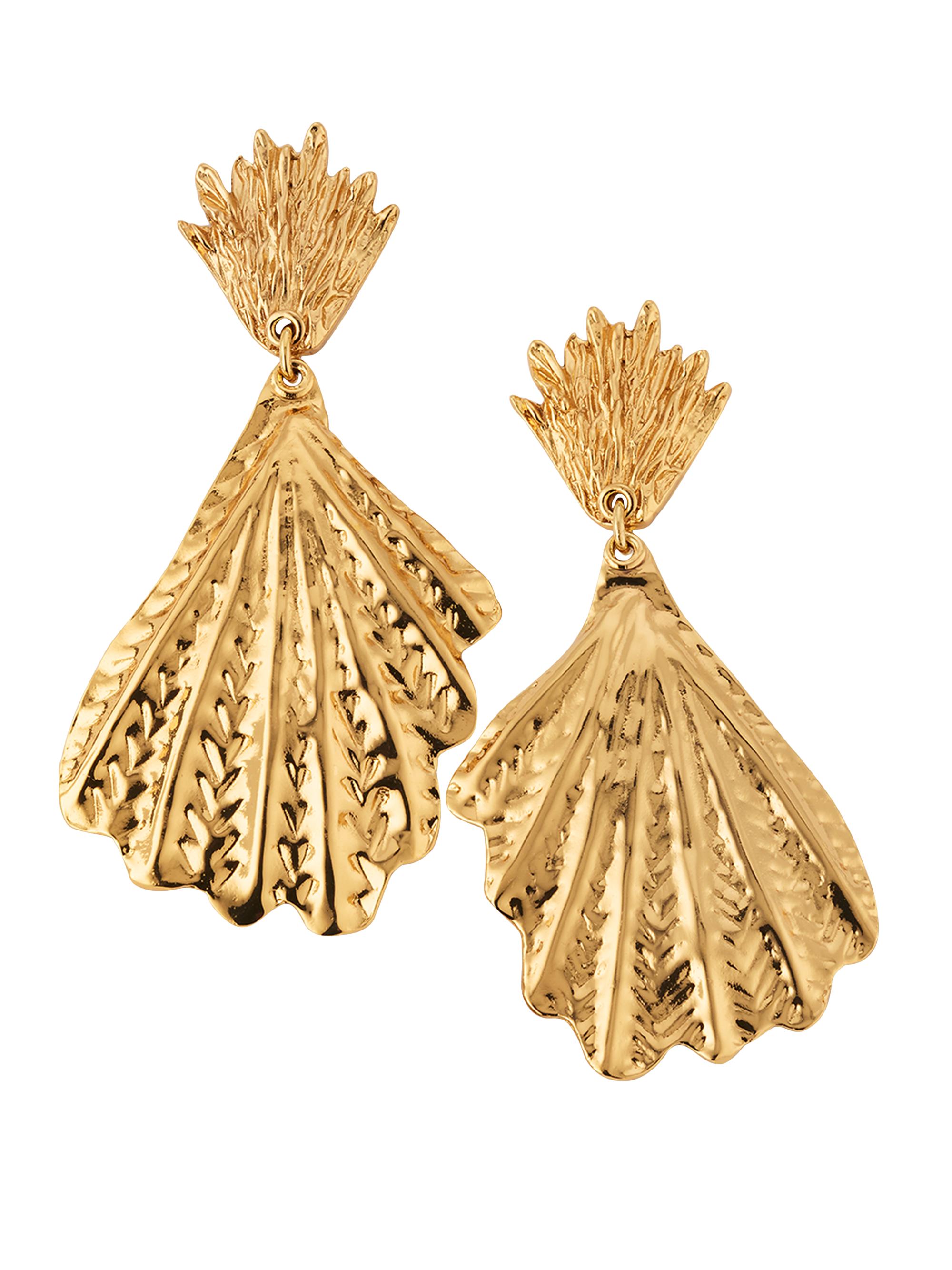 Gas Bijoux Women's Double Shell 24K-Gold-Plated Drop Earrings - Gold
