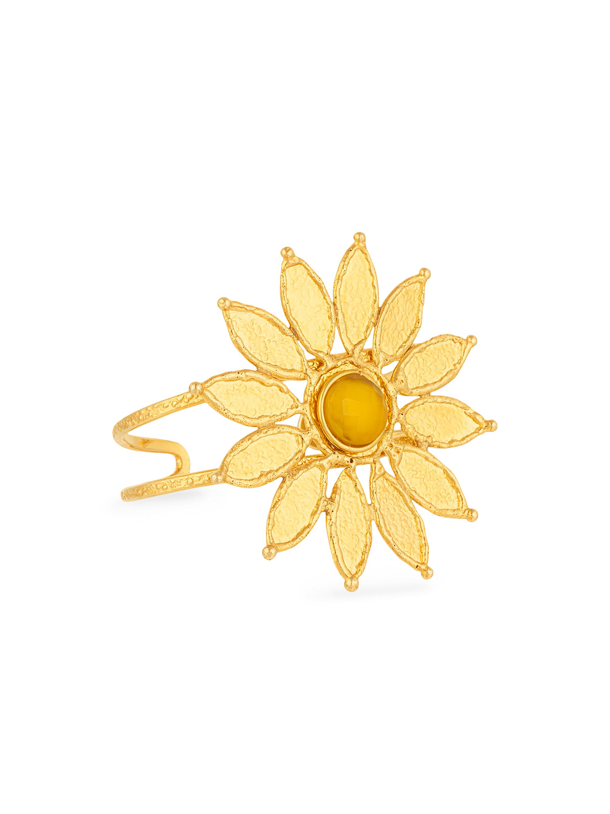 Sylvia Toledano Women's Sunflower 22K-Gold-Plated & Onyx Cuff - Gold