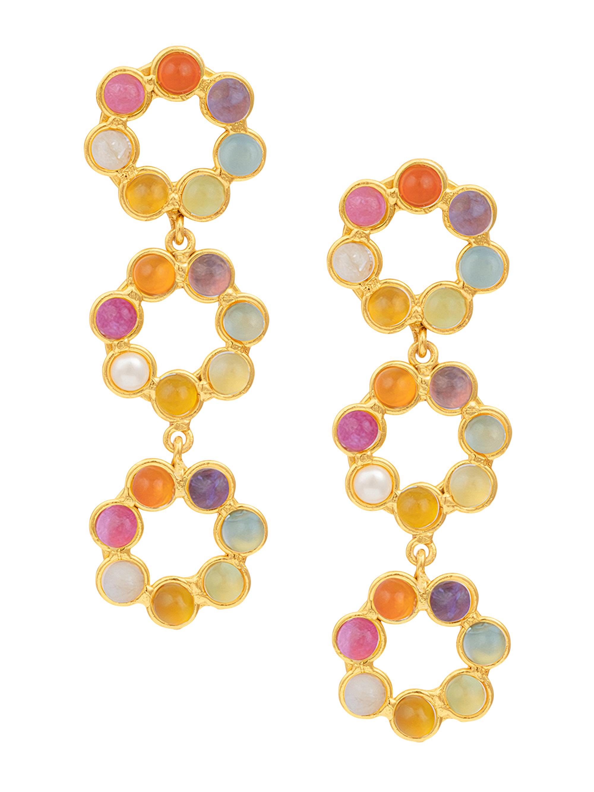 Sylvia Toledano Women's Marguerite 22K-Gold-Plated & Multi-Stone Drop Earrings