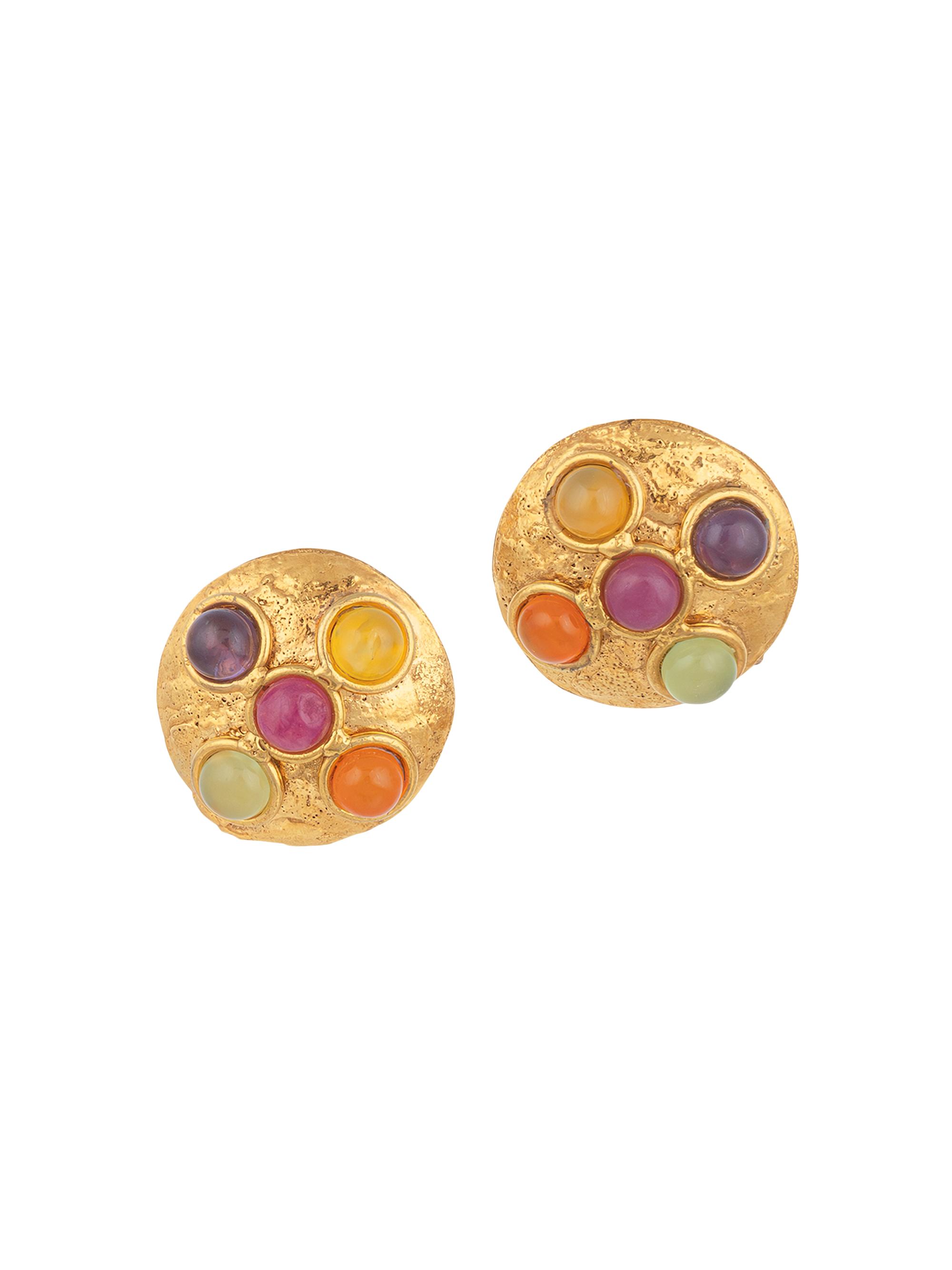 Sylvia Toledano Women's Theodora 22K-Gold-Plated & Multi-Stone Clip-On Earrings