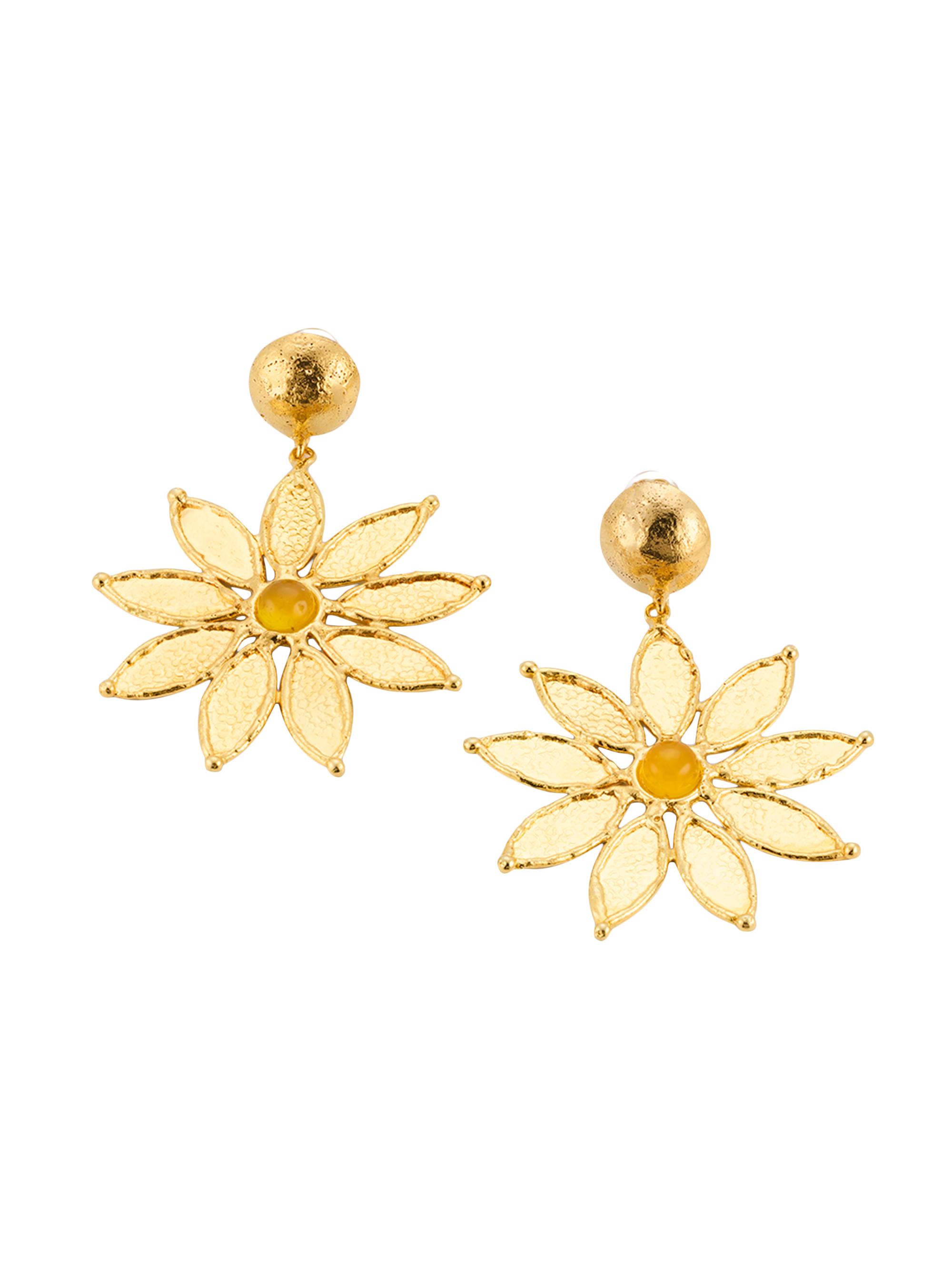 Sylvia Toledano Women's Yellow Flower 22K-Gold-Plated & Onyx Drop Earrings - Gold