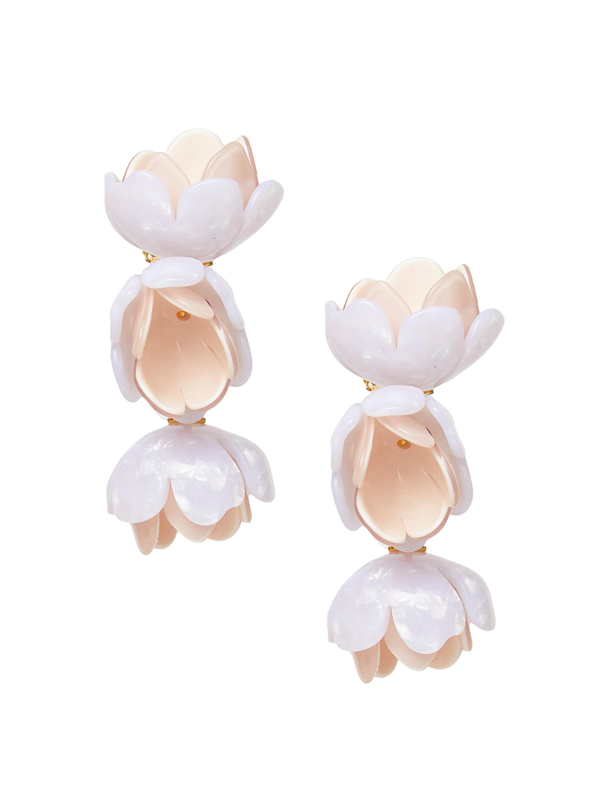 Lele Sadoughi Women's Rose Petal Acetate Clip-On Drop Earrings - White