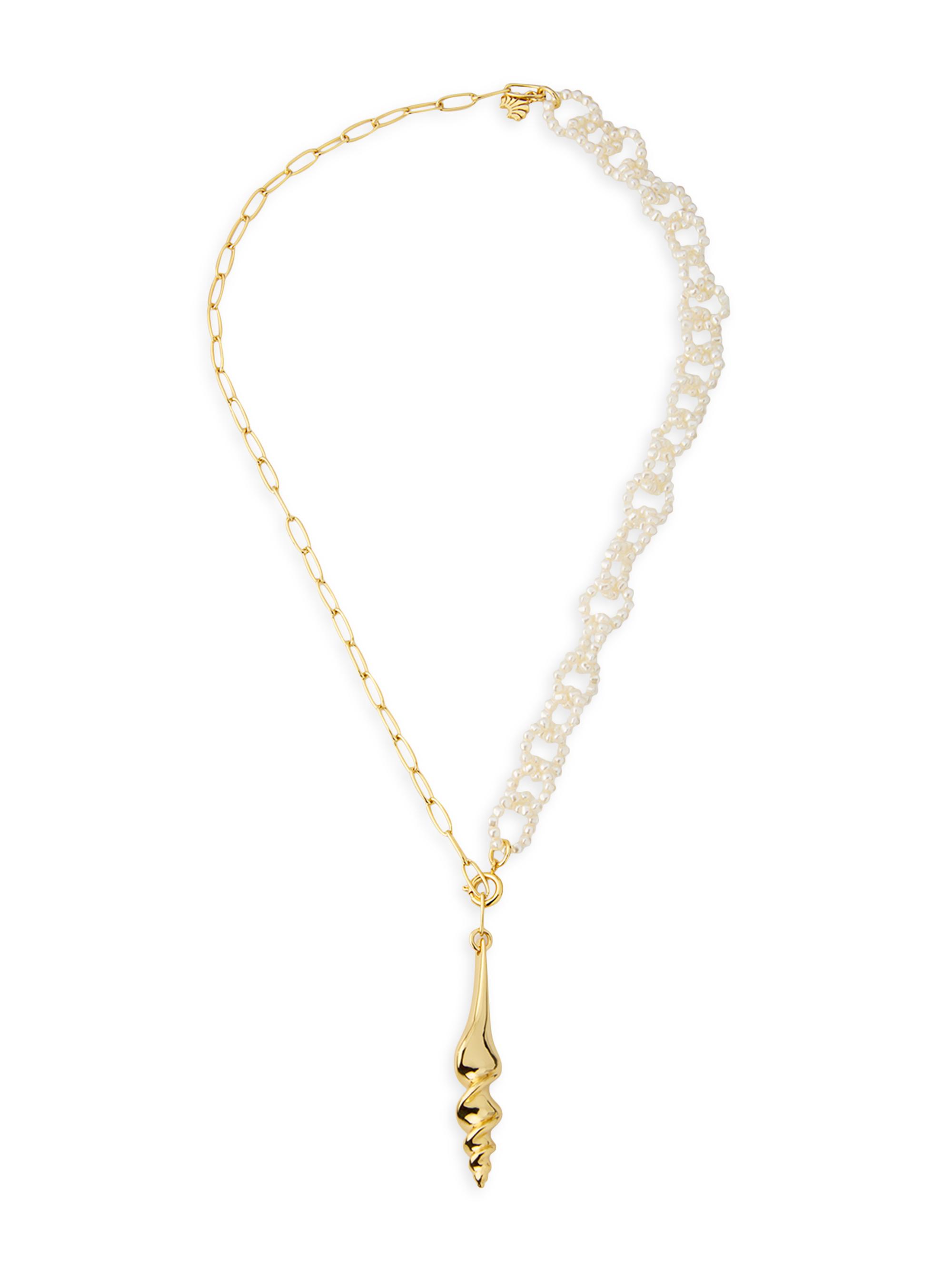 Lele Sadoughi Women's Turritella 14K-Gold-Plated & Imitation Pearl Lariat Necklace - Gold
