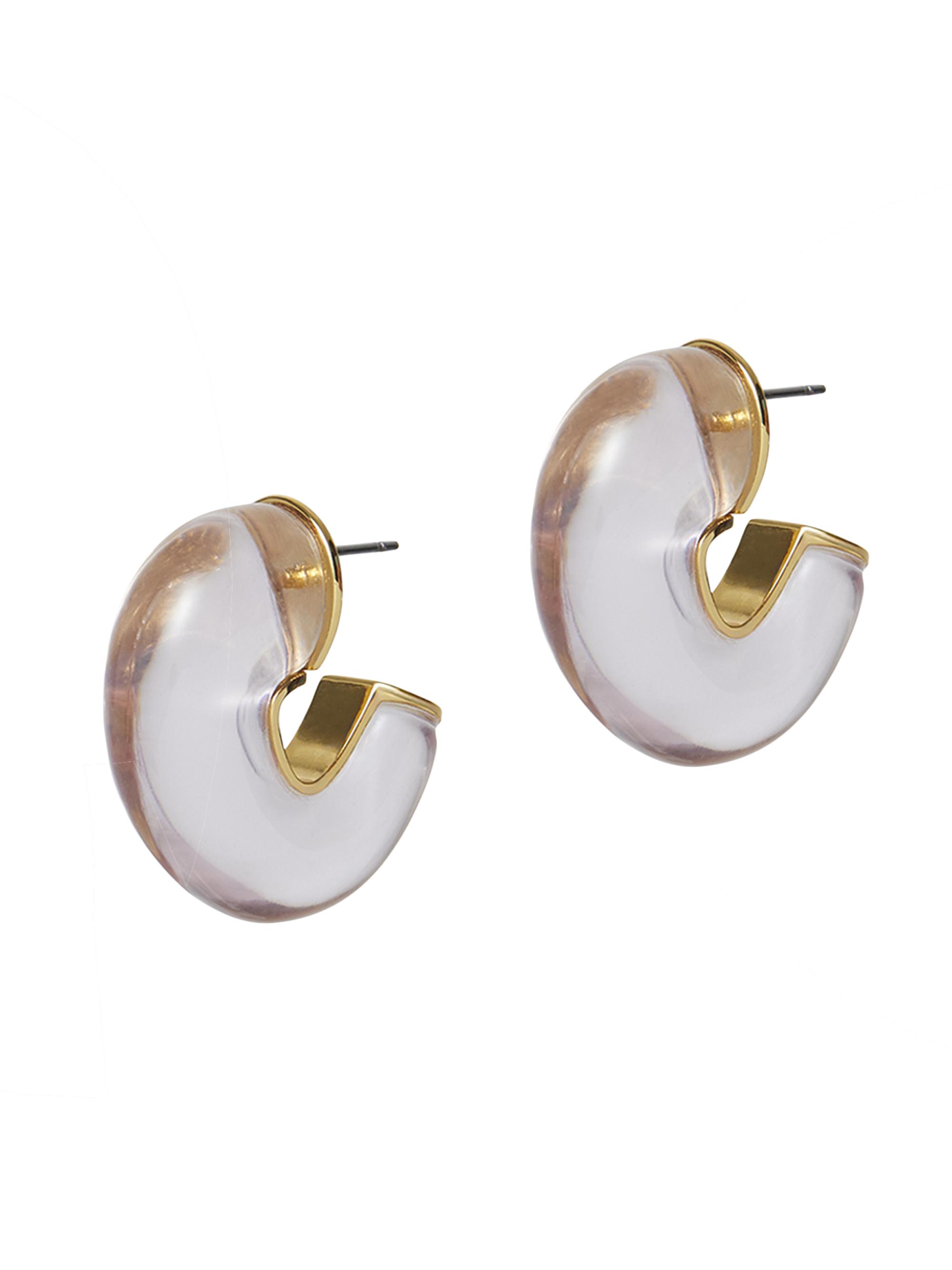 Lele Sadoughi Women's Birthstone Resin & 14K-Gold-Plated Chunky Hoop Earrings - Grey