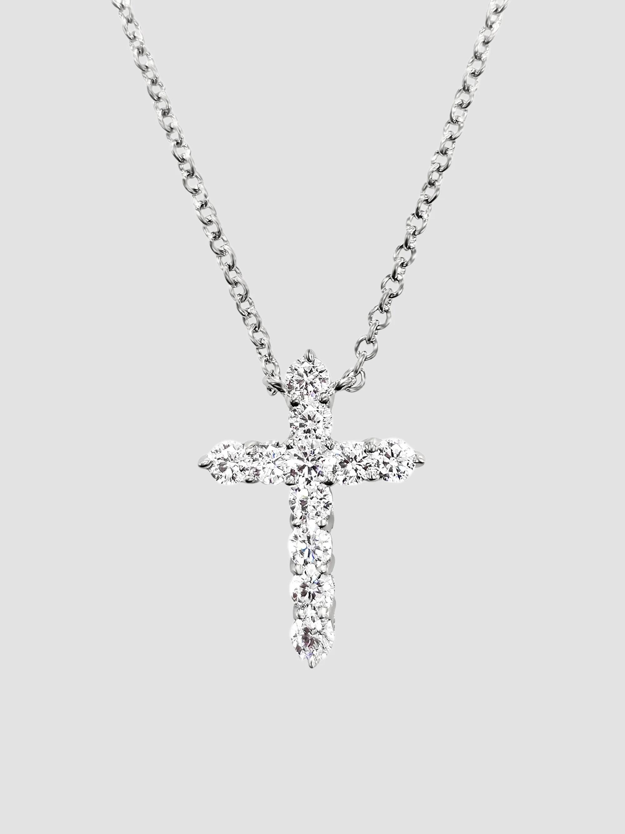 Women's Sterling Silver & 1.50 TCW Cubic Zirconia Cross Pendant Necklace - White