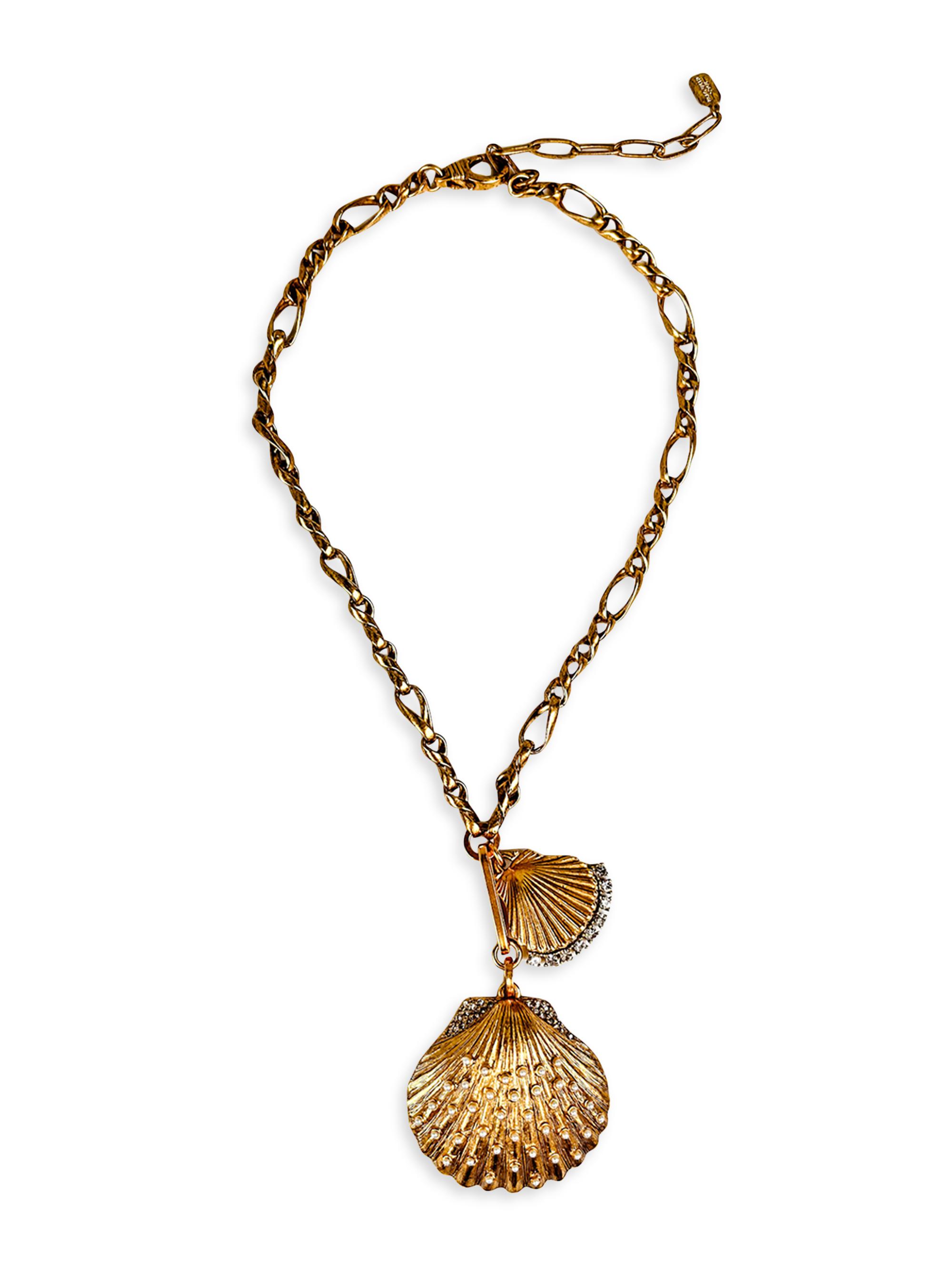 Elizabeth Cole Women's Calico 24K-Gold-Plated, Crystal & Imitation Pearl Charm Necklace - Gold