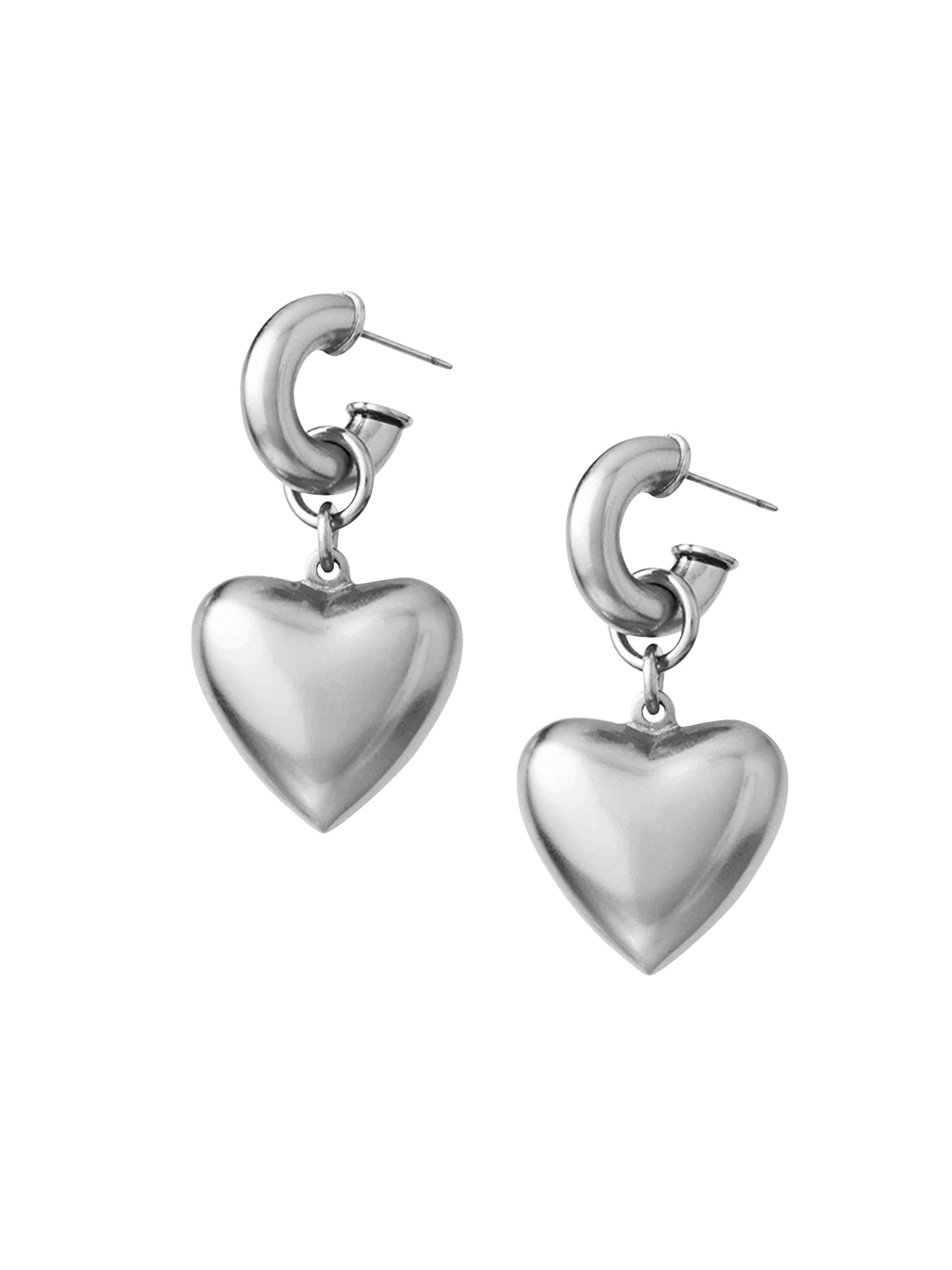 Roxanne Assoulin Women's Puffy Hearts Silvertone Drop Earrings - Silver