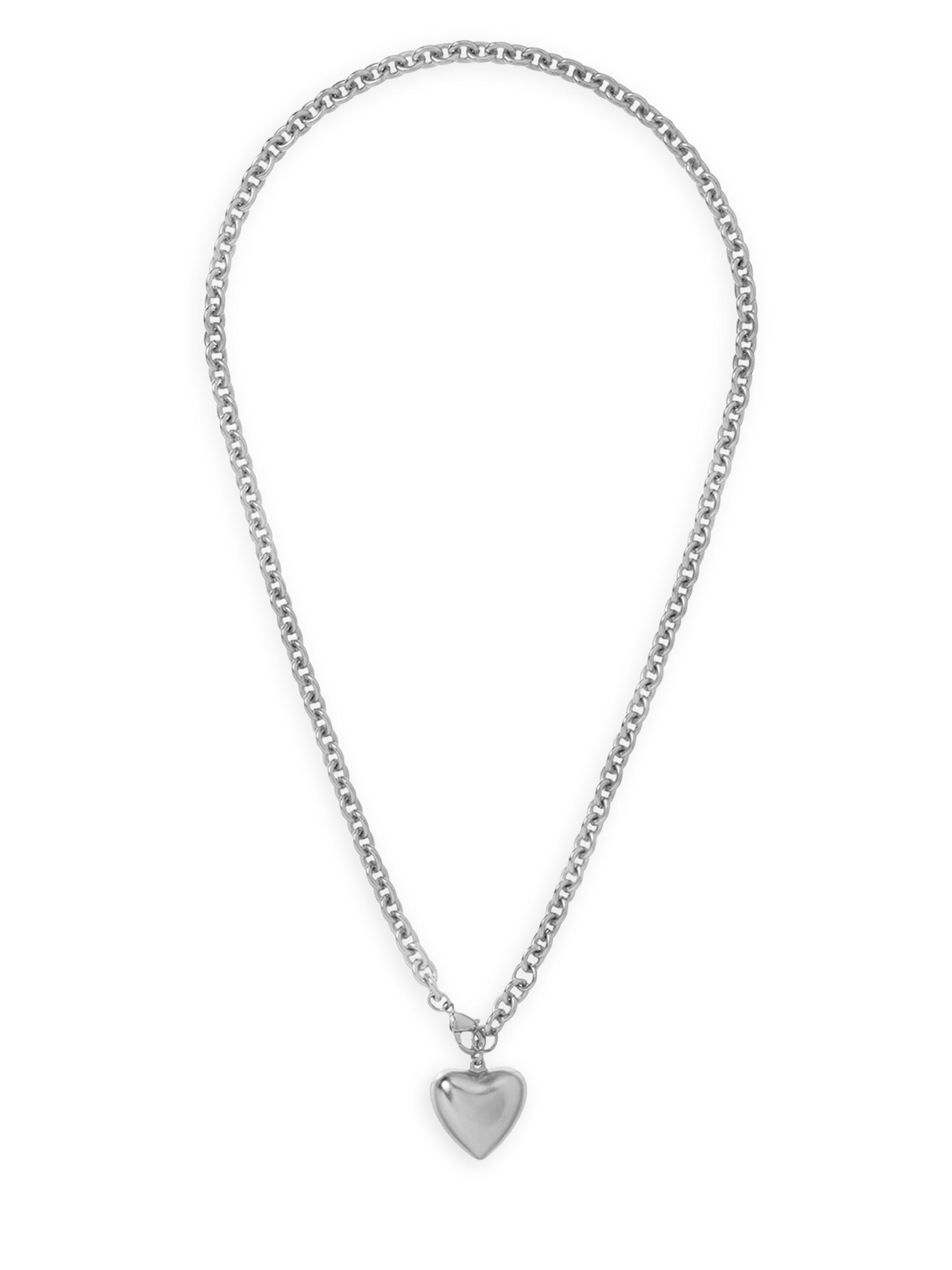 Roxanne Assoulin Women's Mini Puffy Hearts Silvertone Pendant Necklace - Silver