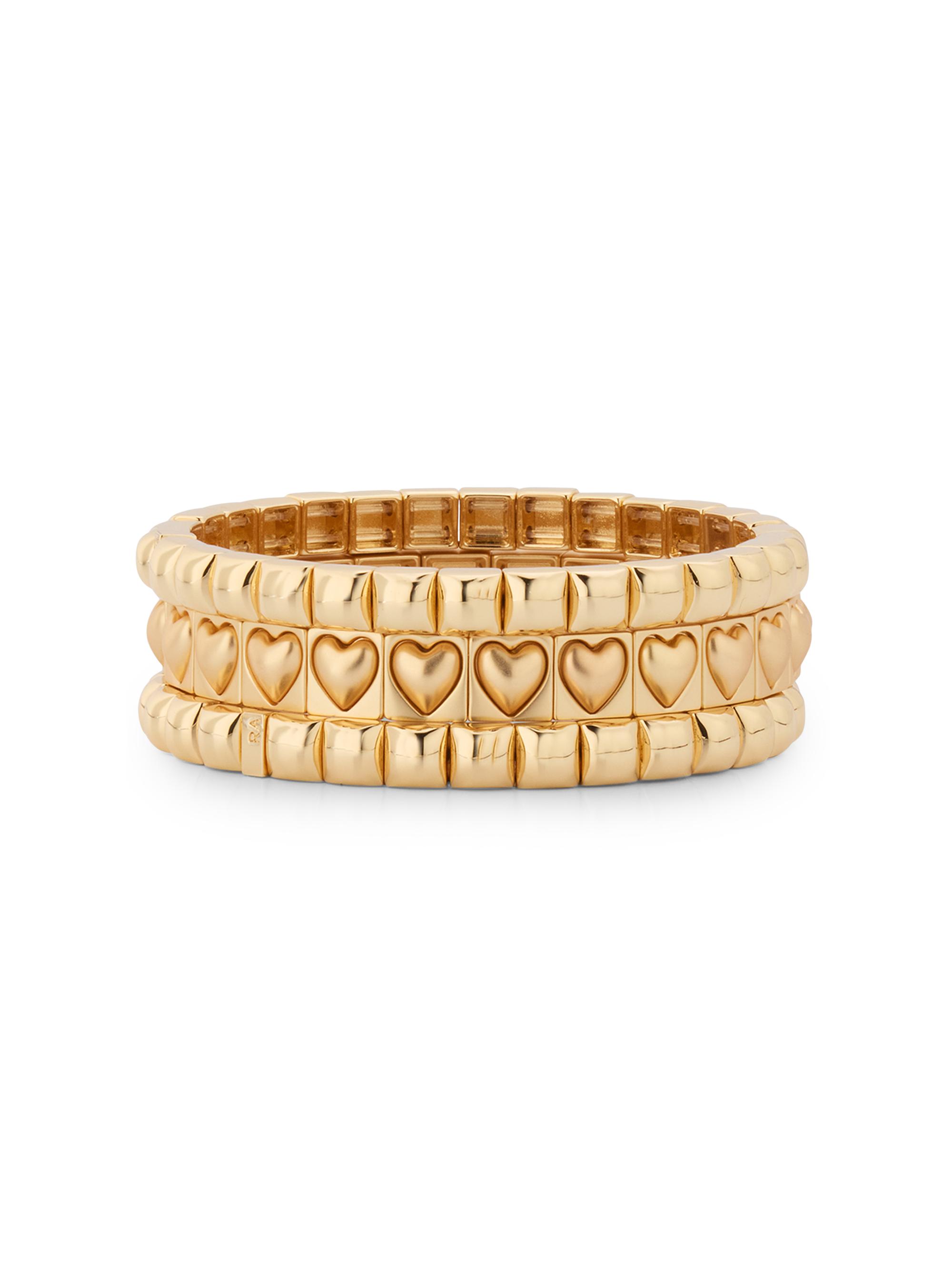 Roxanne Assoulin Women's The Puffy Heart Stud 3-Piece Goldtone Bracelet Set - Gold